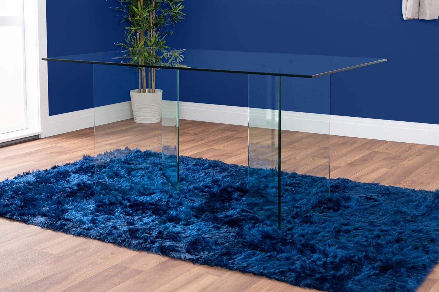Furniturebox UK Turin Large Modern Clear All Glass Dining Table