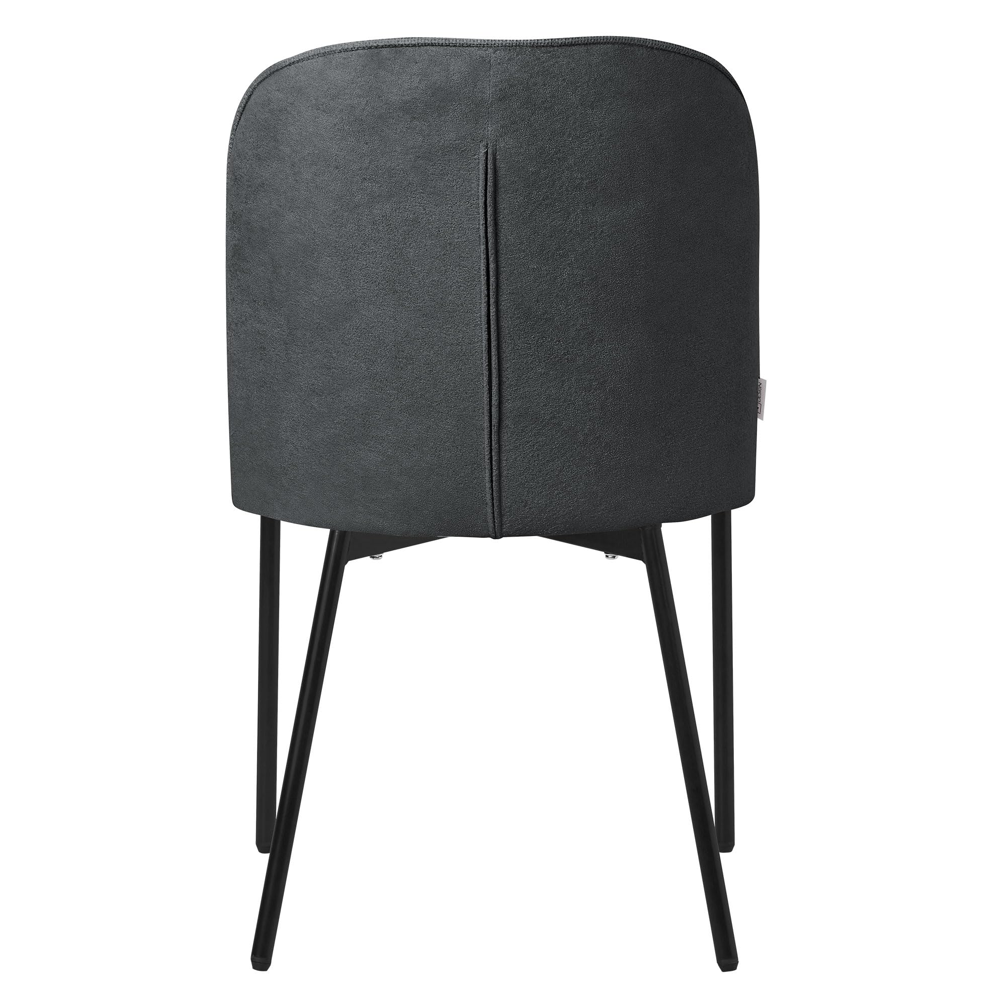 ML-Design Set 2 Sedie da Sala Pranzo Antracite in Poliestere Gambe in Metallo, Struttura in Acciaio, con Schienale Semi-Rotondo, Poltrone Ergonomiche, Poltroncine Imbottite per Soggiorno e Cucina
