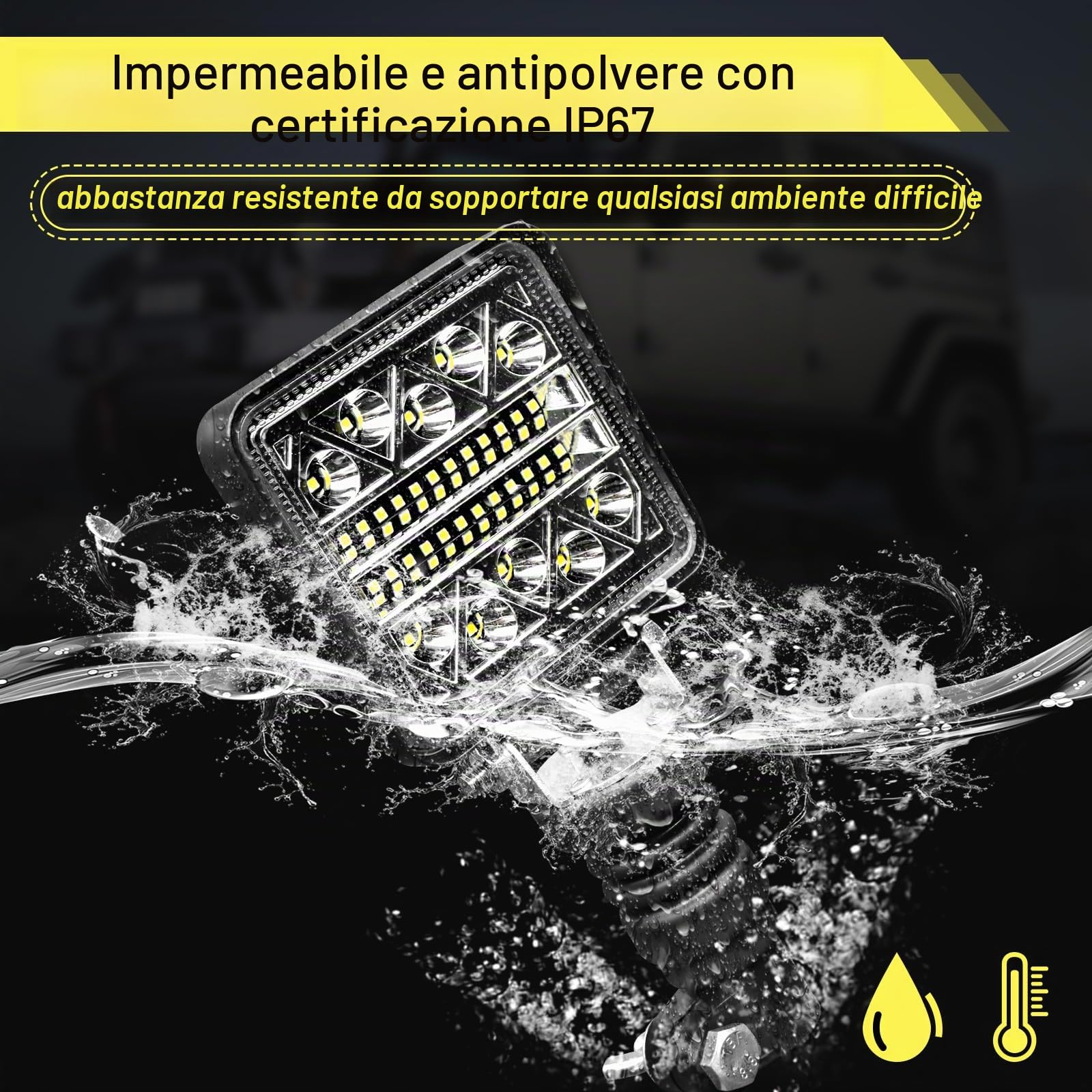 AnTom 102W Faretto Led, 24mm DIN Faretti di Profondità Supplementari - IP68-12/24V - Flessibile