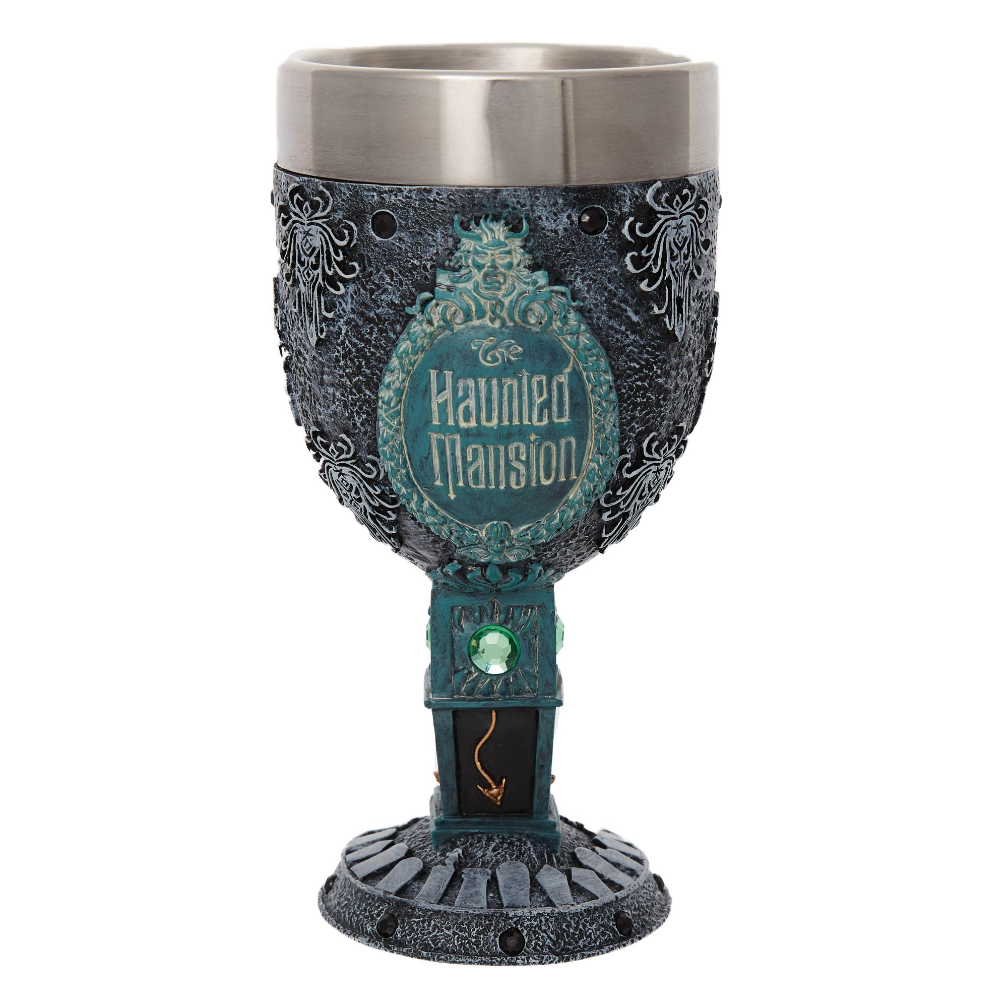 Enesco Verre à Calice, résine et Acier Inoxydable, Multicolore, 18 cm