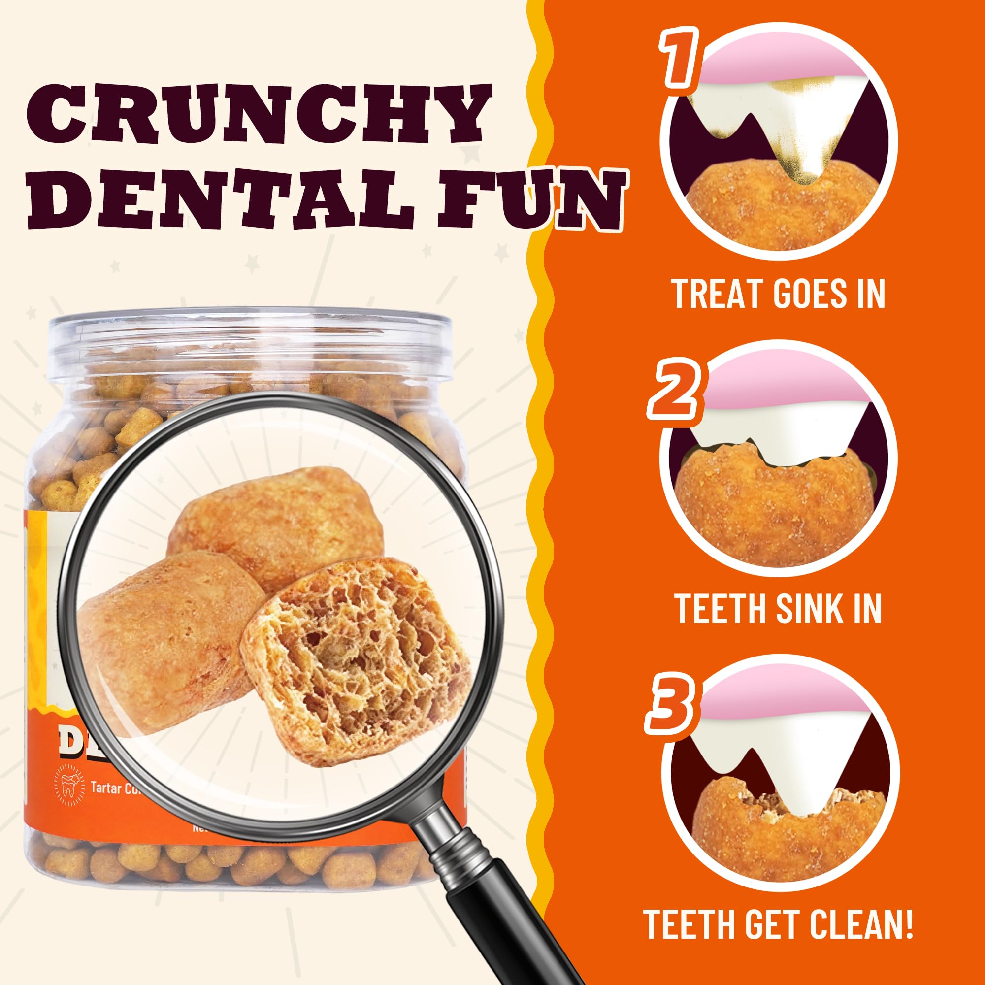 13.05oz Dental Treats for Cats & Small Dogs - Healthy Cat Teeth Cleaning Treats for Freshens Breath and Controls Tartar - Crunchy Dental Chews for Puppy Training Snacks - image 3