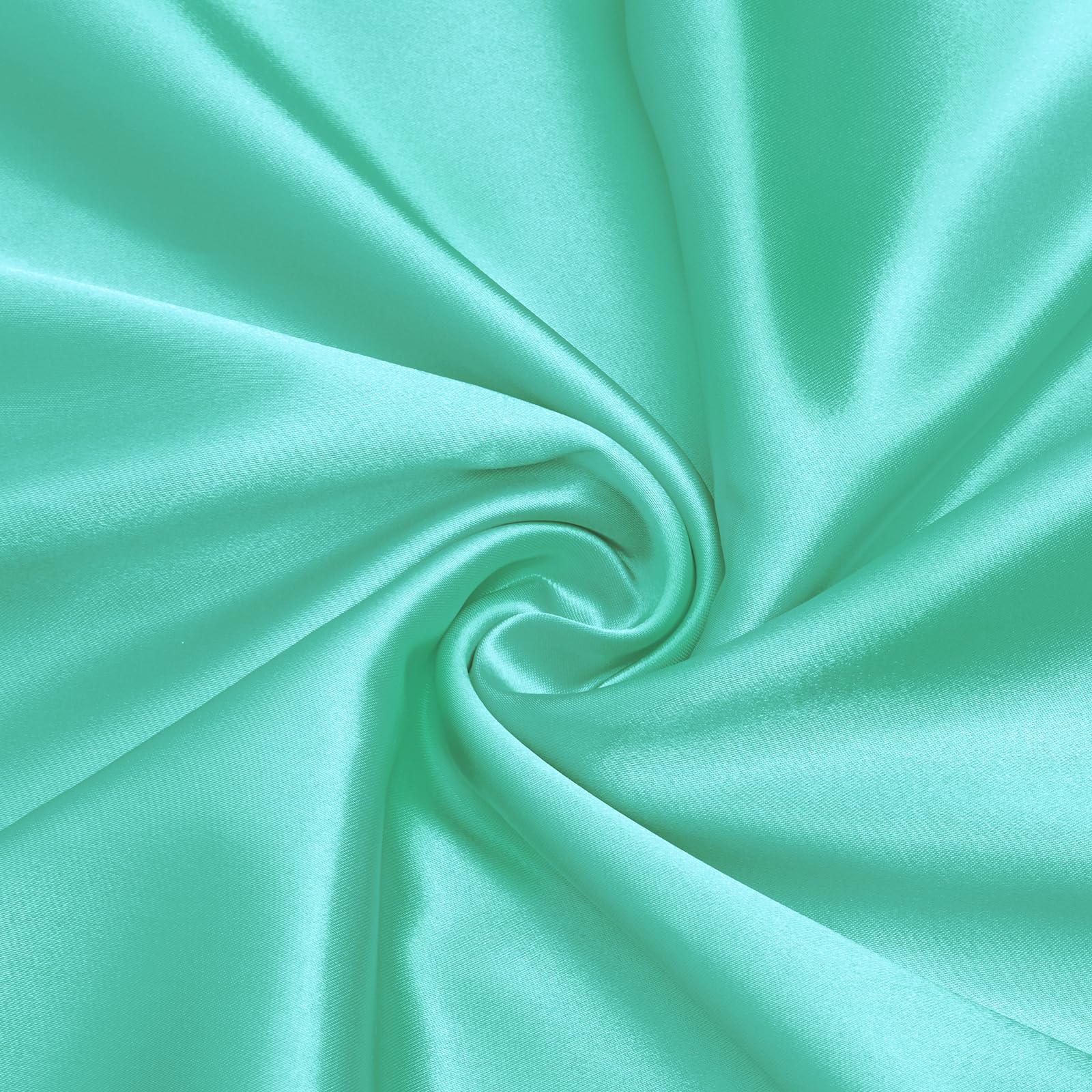 VACVELT Charmeuse Satin Fabric by The Yard, 60 Inch Wide Aqua Satin Fabric, Soft & Shiny, Perfect for Bridal Dress, Wedding Decorations, Crafts, Sewing, Draping
