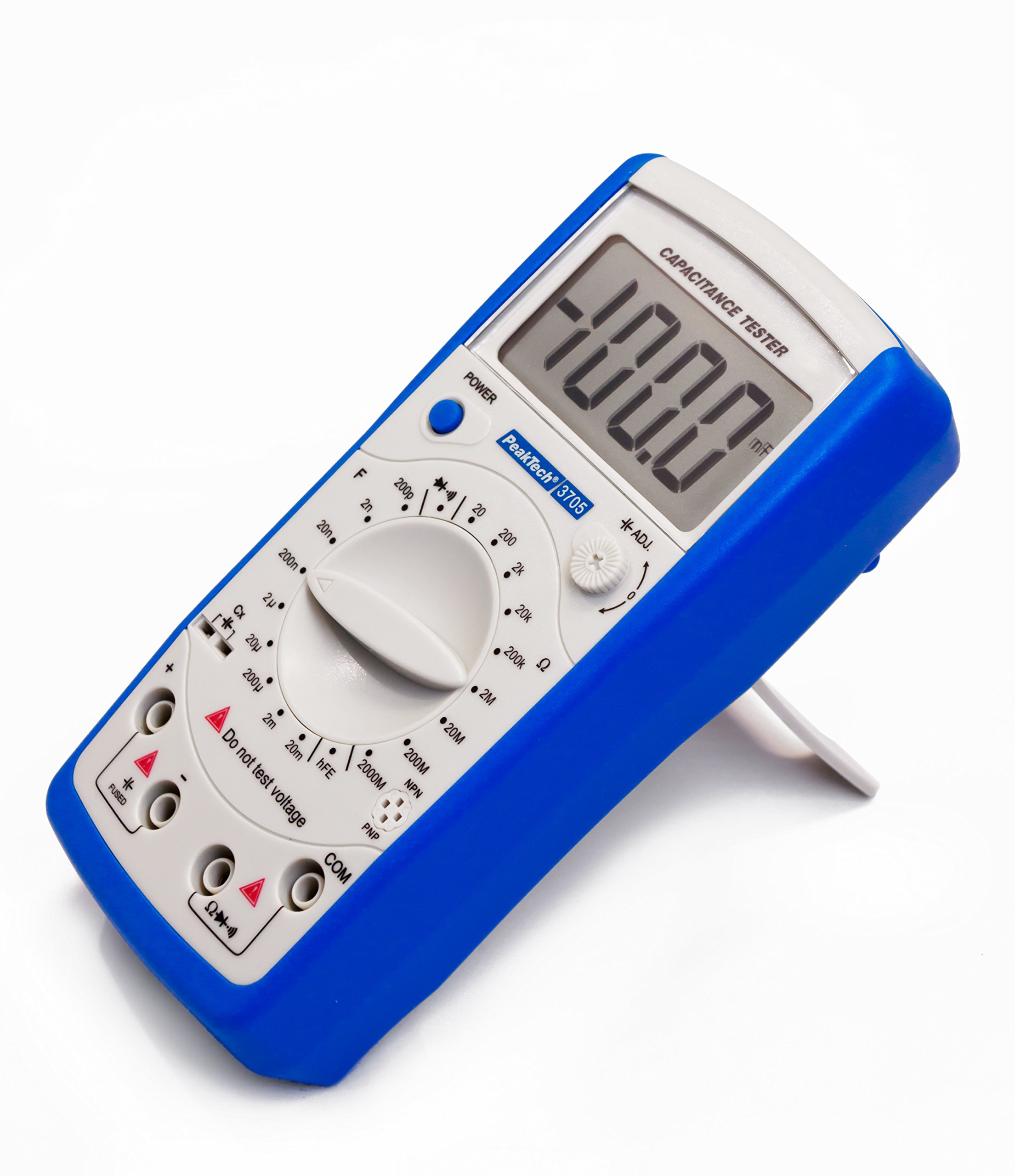 PeakTech P 3705 Digital Medidor de Capacitancia 20MF Resistencia 2000 Mohm Probador Continuidad Diodos Transistor Hfe