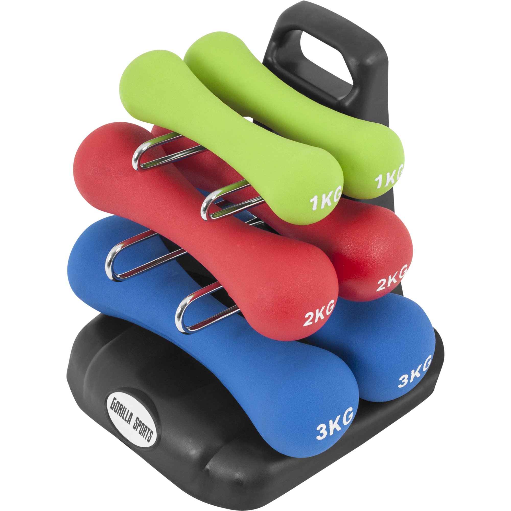 SPORTNOW Kurzhantel-Set – 2x1 Kg, 2x2 Kg, 2x3 Kg, Mit Tragegestell, Rosa