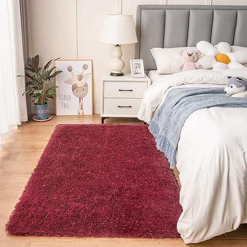 Miniatura 89 de duduta Alfombra rectangular negra suave y esponjosa de 3 x 5 pies, alfombra de felpa peluda para dormitorio, guardería, sala de estar, decoración