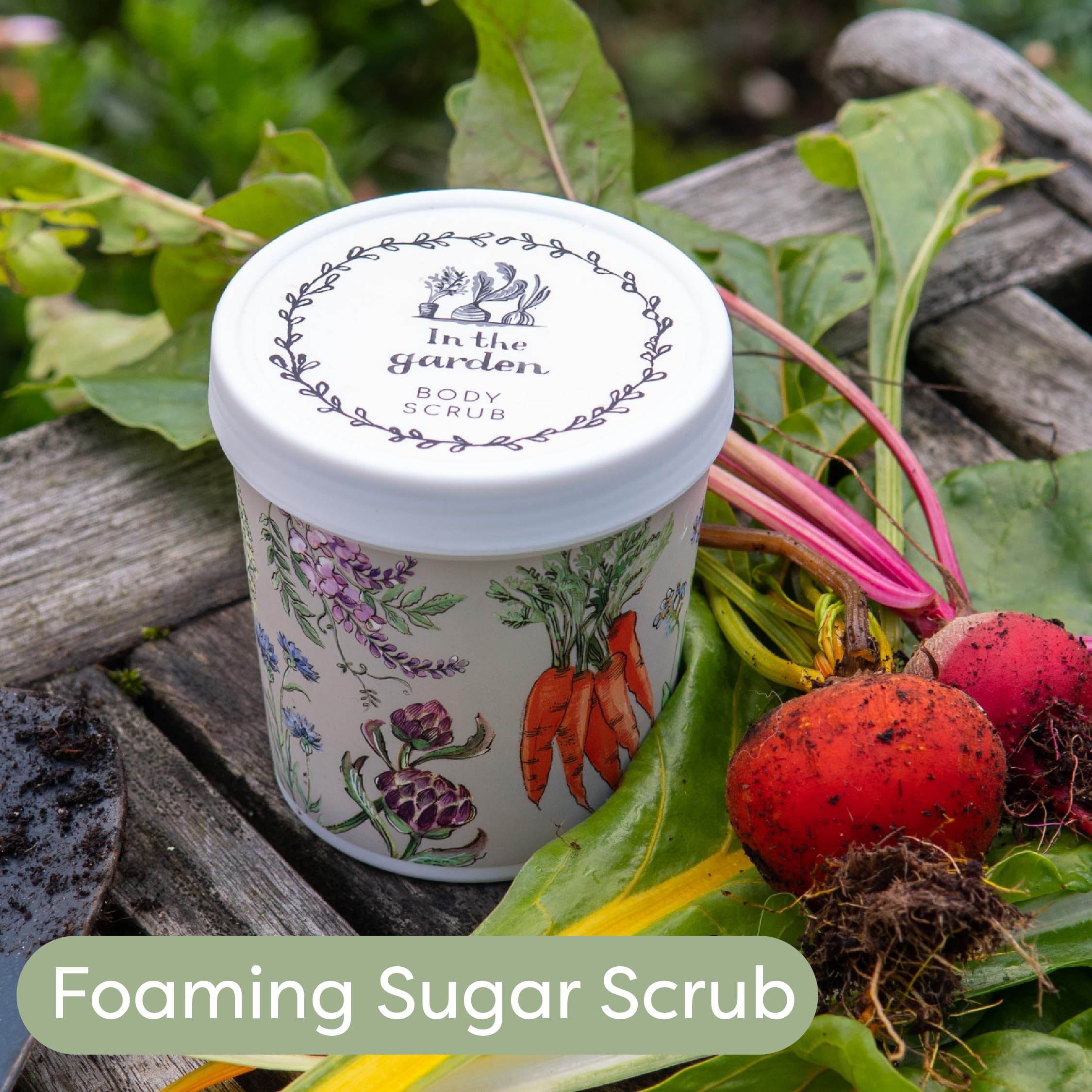 Heathcote & Ivory Body Scrub Exfoliator 350g, Foaming Sugar, Shea Butter to Soothe and Moisturise Arms and Legs - Image 2