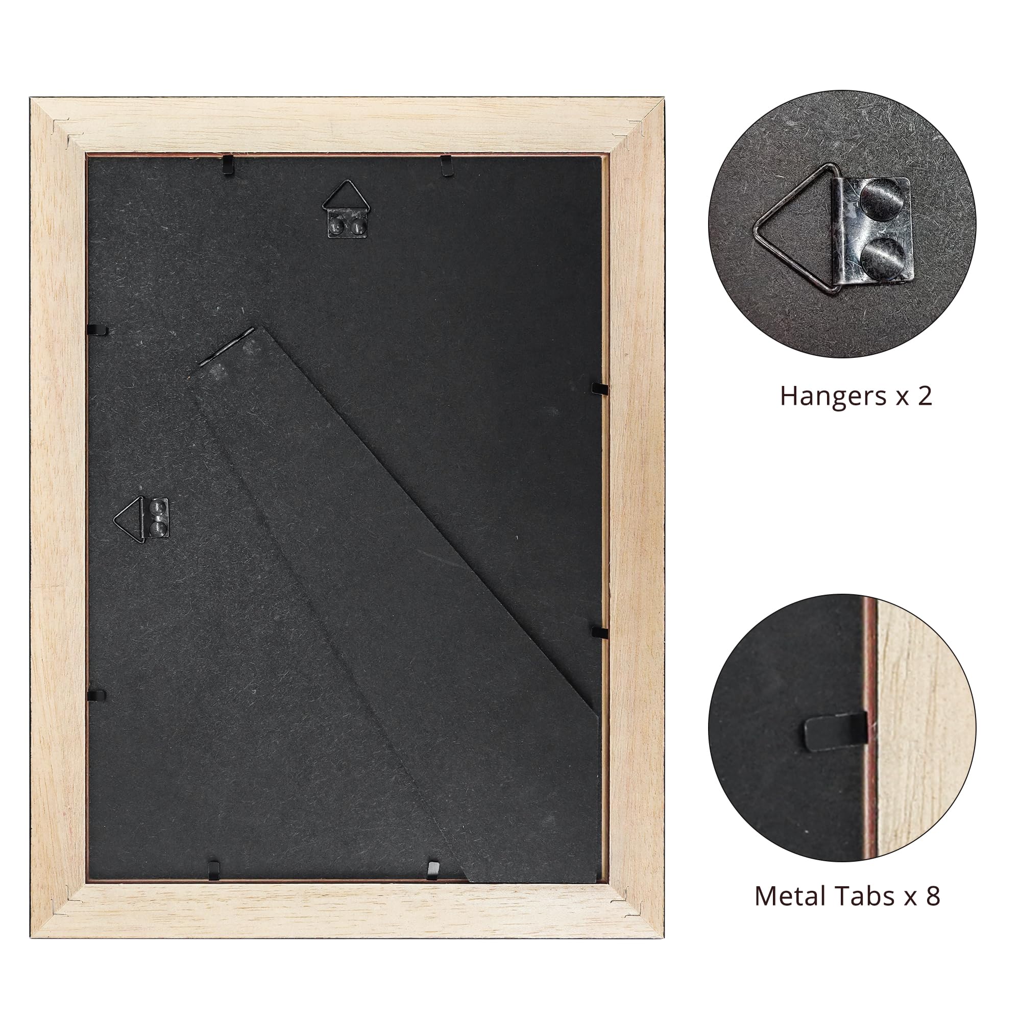 GraduationMall A4 Certificate Frame Document Diploma Picture Holder Solid Wood Real Glass for Wall Tabletop Display 2-Pack - Image 4