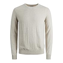 JACK & JONES Jjeemil Knit Crew Neck Noos, Maglione Lavorato a Maglia Uomo, Oatmeal, Detail:Melange, M