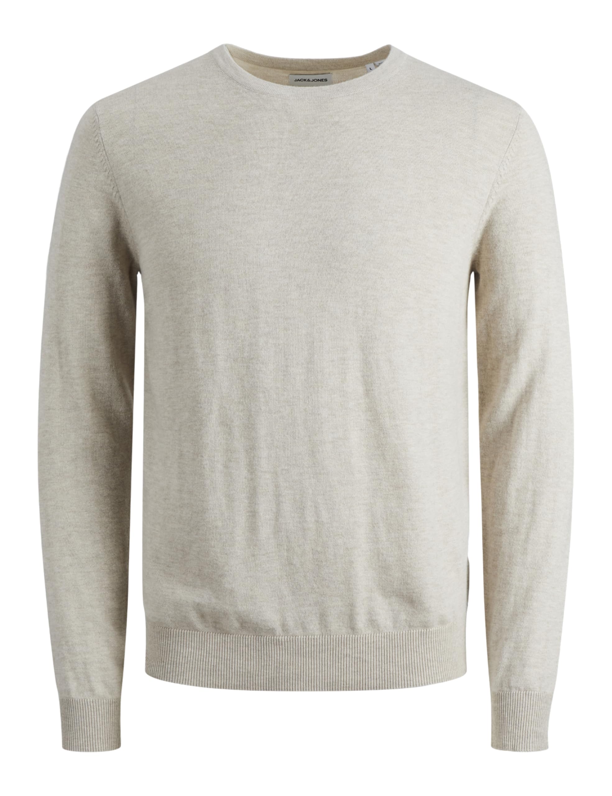 Jack & Jones Jjeemil Knit Crew Neck Noos, Maglione Lavorato A Maglia Uomo, Oatmeal/Detail:Melange, S-image