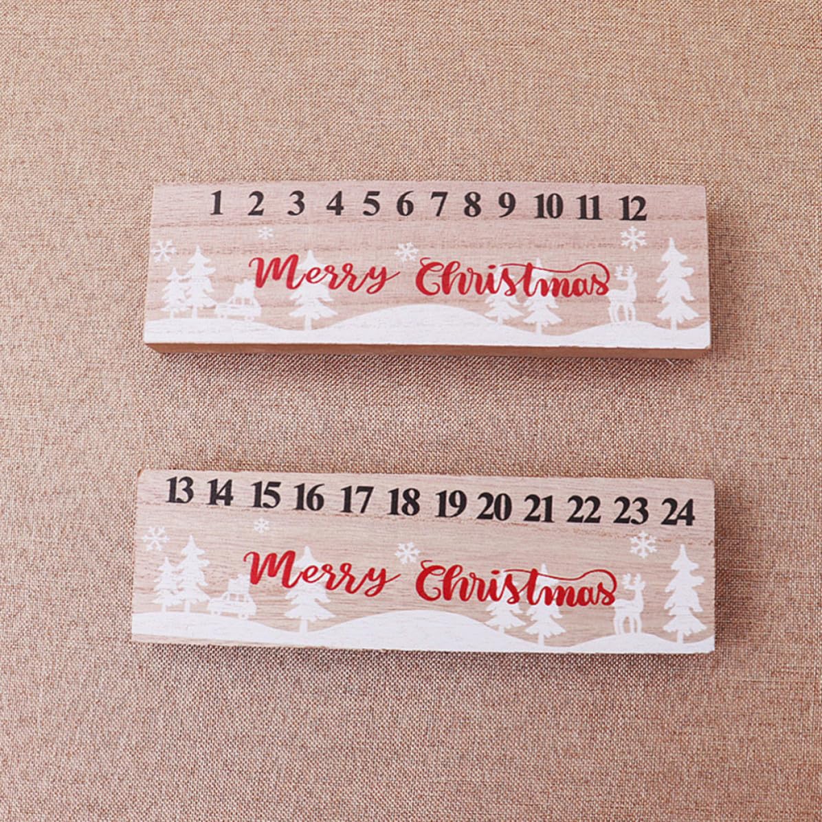 BESPORTBLE 5 Pezzi Calendario Dell’avvento in Legno per Natale,