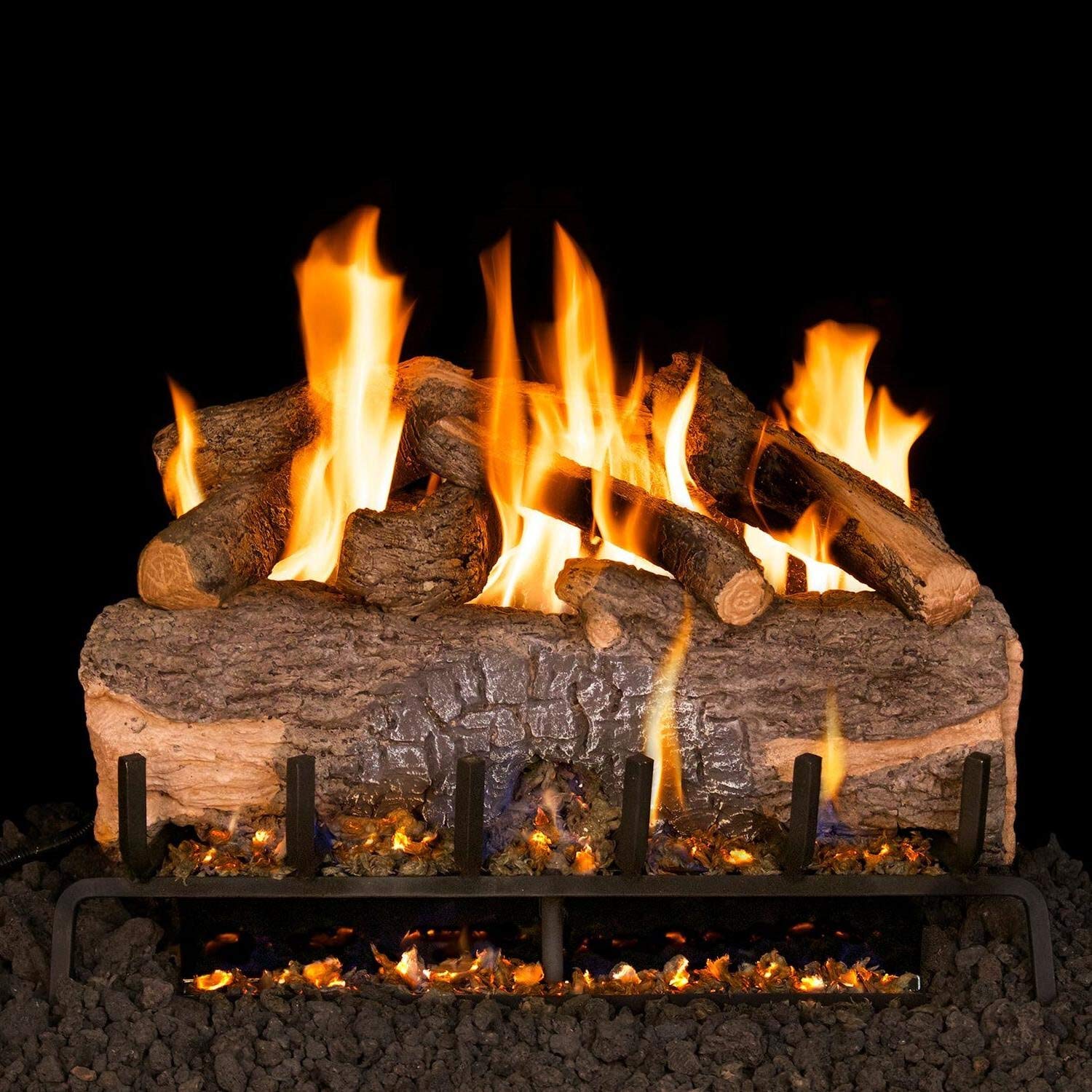 Amazon.com: Peterson Real Fyre 30-Inch Mountain Crest Oak Gas Log Set with  Vented Natural Gas ANSI Certified G31 Triple-Tier Burner - Variable Flame  Remote : Home u0026 Kitchen