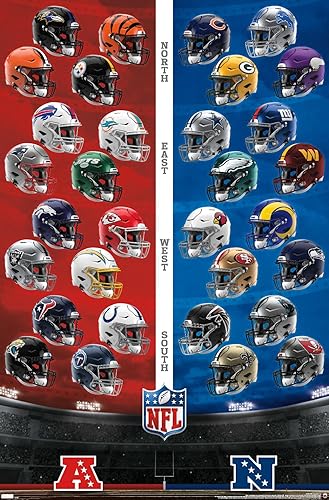 Miniatura 1 de Trends International NFL League - Póster de pared de Cascos 22, 14.725 x 22.375 pulgadas, versión premium sin marco