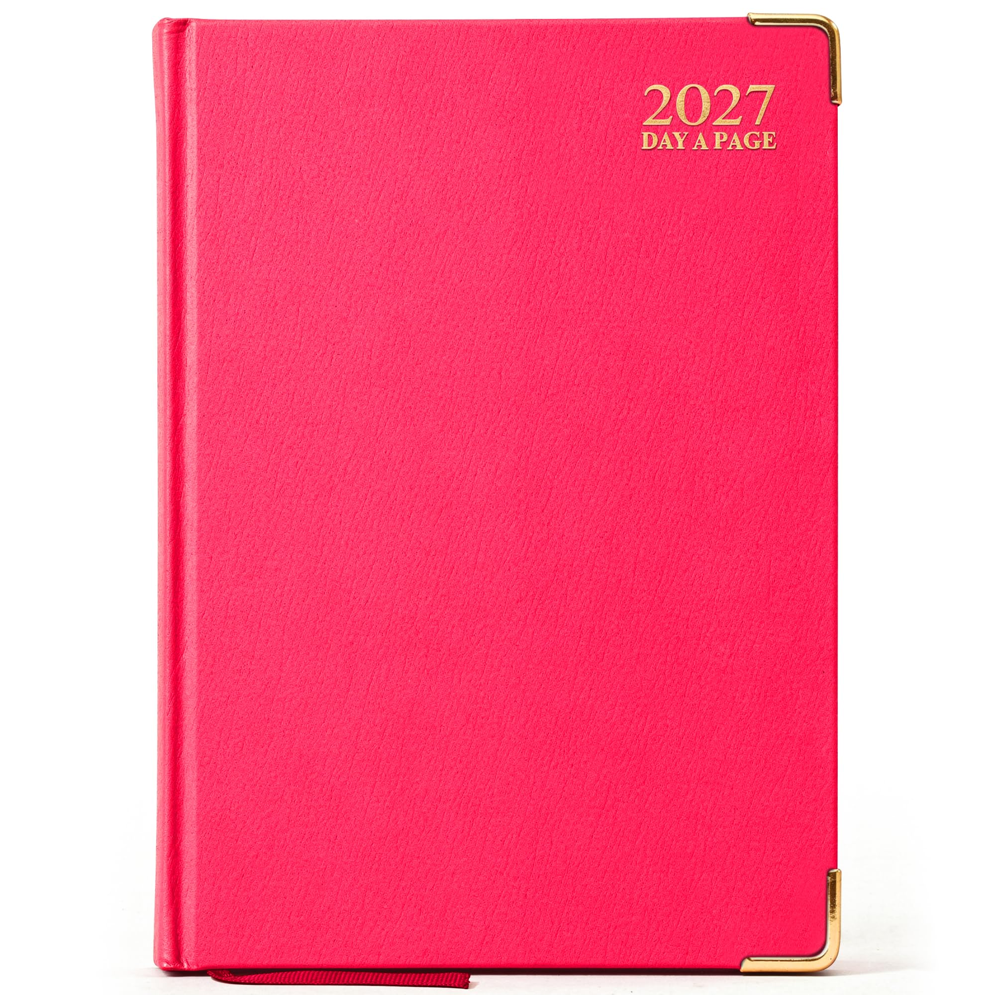 G4GADGET A4 2027 Day a Page Pink Diary Gilt Edges Hardback