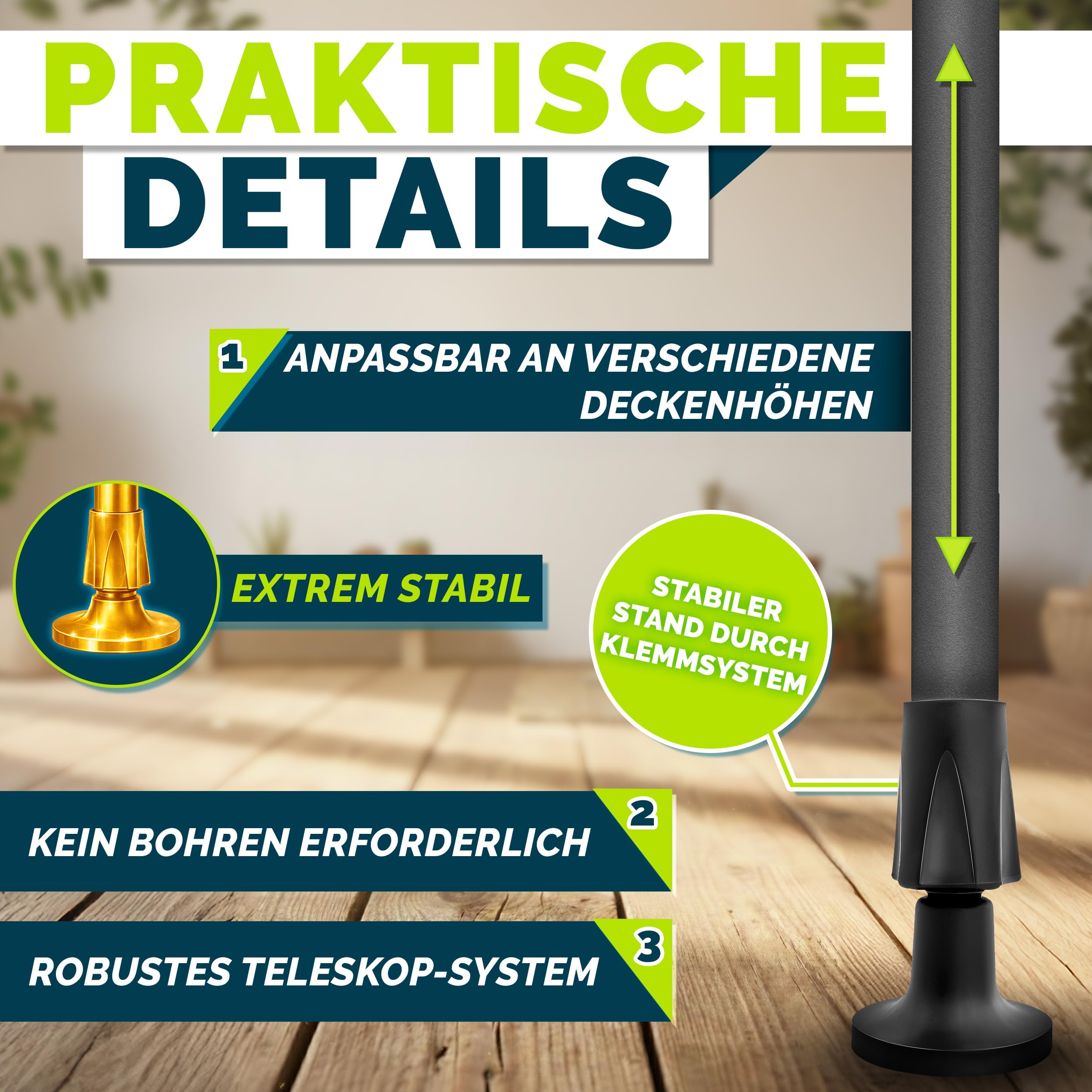 tillvex® Klemmmarkise Senkrechtmarkise mit Handkurbel ohne Bohren | Sichtschutz Ausziehbar & Blickdicht | Vertikalmarkise Balkon Terrasse Garten | Sichtschutzrollo Wetterfest (Beige, 100x310 cm)