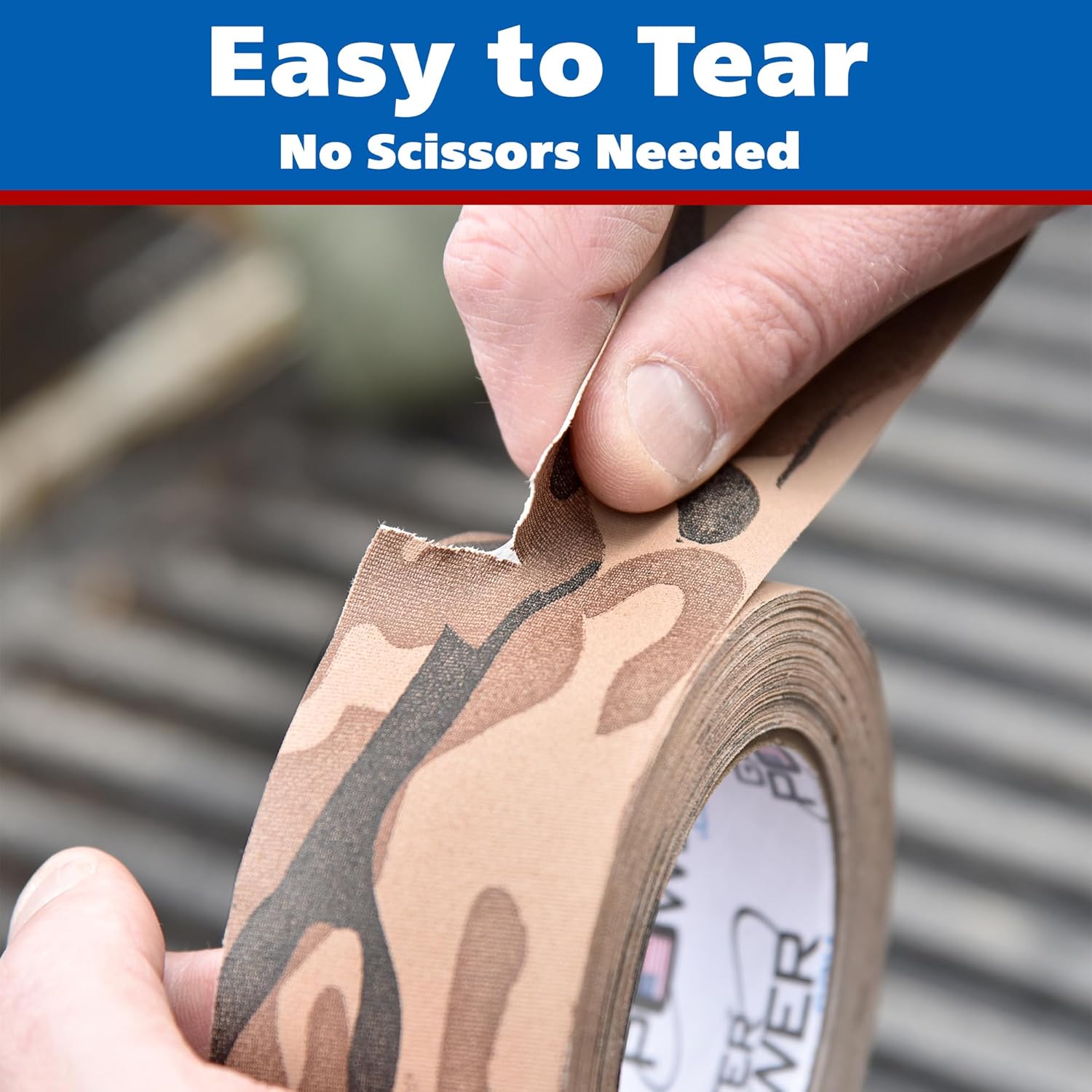 Gaffer Power Desert Tan Camo Gaffer Tape – Professional Grade, Made in USA, Non-Reflective Matte Cloth Tape, Heavy Duty, Easy Tear, Residue-Free – 2 Inch x 25 Yards