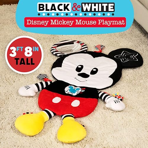 Miniatura 2 de KIDS PREFERRED Disney Baby Mickey Mouse 81265 - Alfombra de juego de actividades de alto contraste en blanco y negro