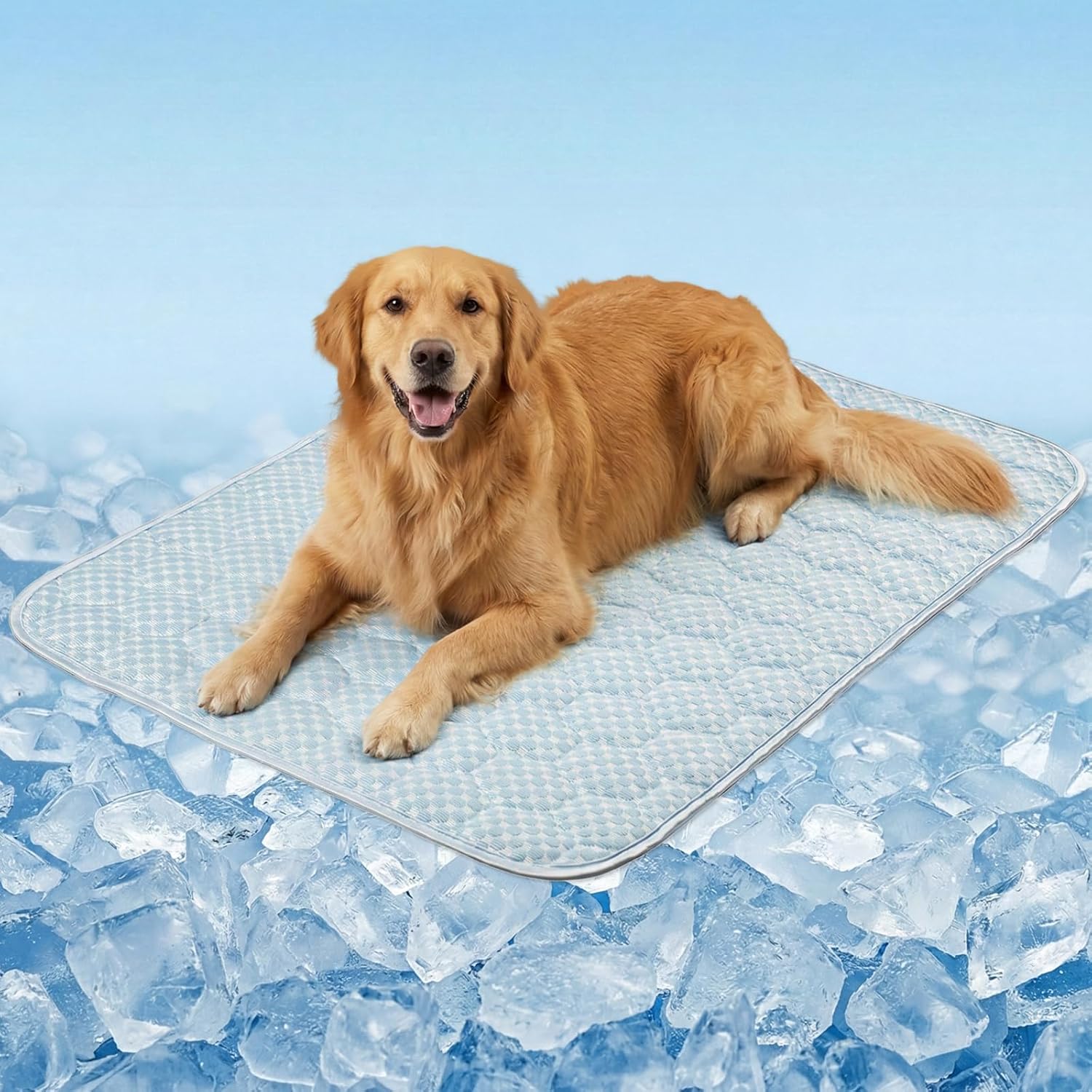 Dog Cooling Mat Q-MAX>0.5 Self-Cooling Mat for Dogs Crate Pad for Dogr, 2-in-1 Long-Lasting Cool Mats and Soft Kennel Pad for Dogs, Easy Washable Mat for Bed Crate Car