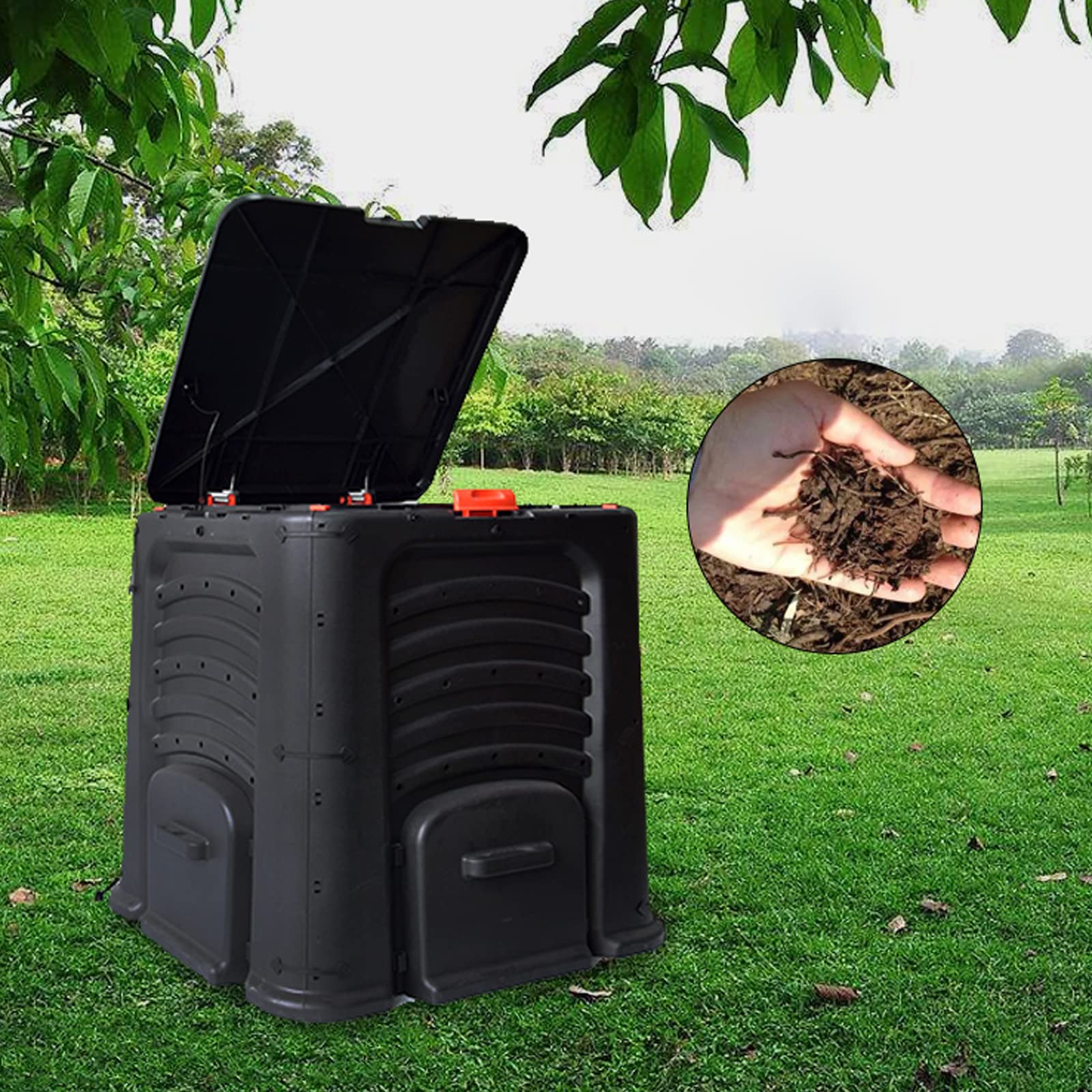 FAXIOAWA Bidone per Compost Bidone per Compost per Esterni Bidone per Compost per Esterni Cestino per Fertilizzante per Alimenti per Erba per Giardino-C