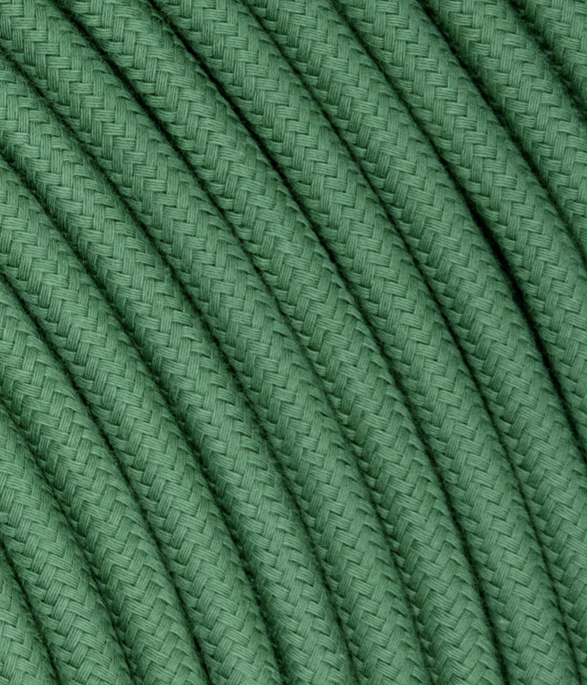 LaMorell LightDesign Cable textil para lámpara, cable de tela de 3 hilos (3 x 0,75 mm²), color verde/verde claro. Fabricado en Italia (50 metros)
