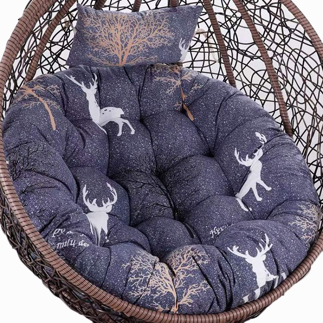 ERTsrhFD Hanging Swing Chair Cushion,Outdoor Hammock with Pillow, Thick Washable Cushions(Elk)