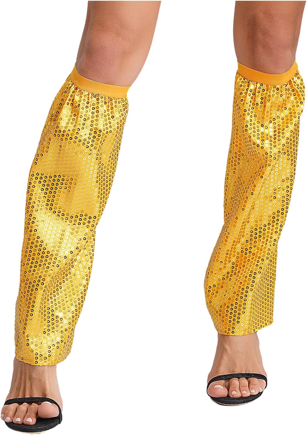Freebily Women's Sequin Leg Warmers Glittering Rave Dance Leg Sleeves Boot Covers Stretch Accessories