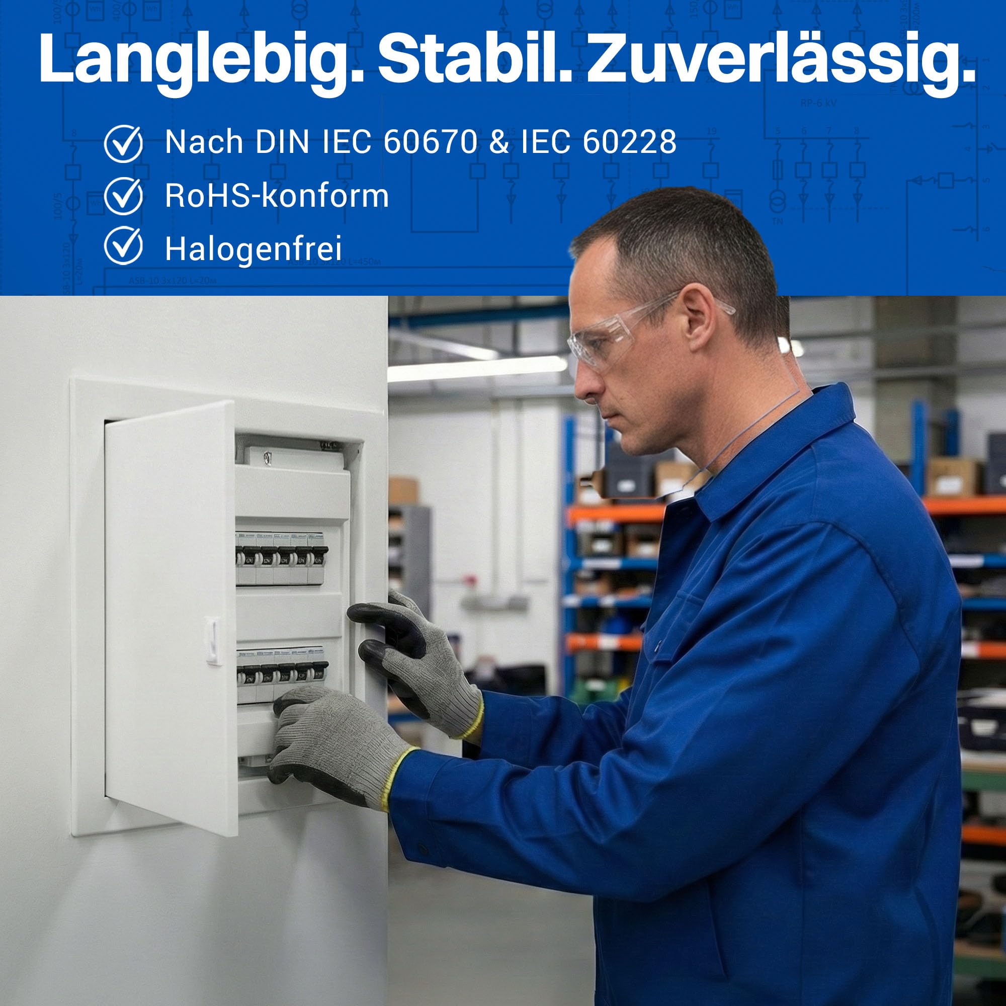 Intratec Sicherungskasten Unterputz 2 reihig – Unterputz & Hohlwand Verteilerkasten IP40 für 24 Module mit weißer Tür und Hutschiene einfache Elektroinstallation Zuhause & Gewerbe – 442 x 346 x 94mm