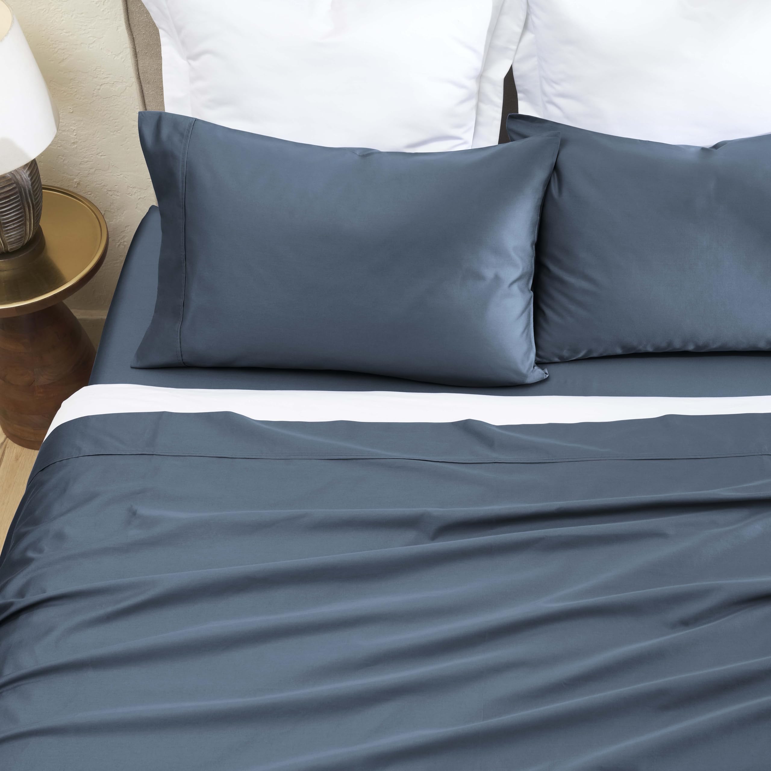 Superior Apus Set di lenzuola in cotone, tessuto in rasatello, biancheria da letto morbida, lusso moderno, confortevole, facile da pulire, elementi essenziali per la decorazione della casa, design a