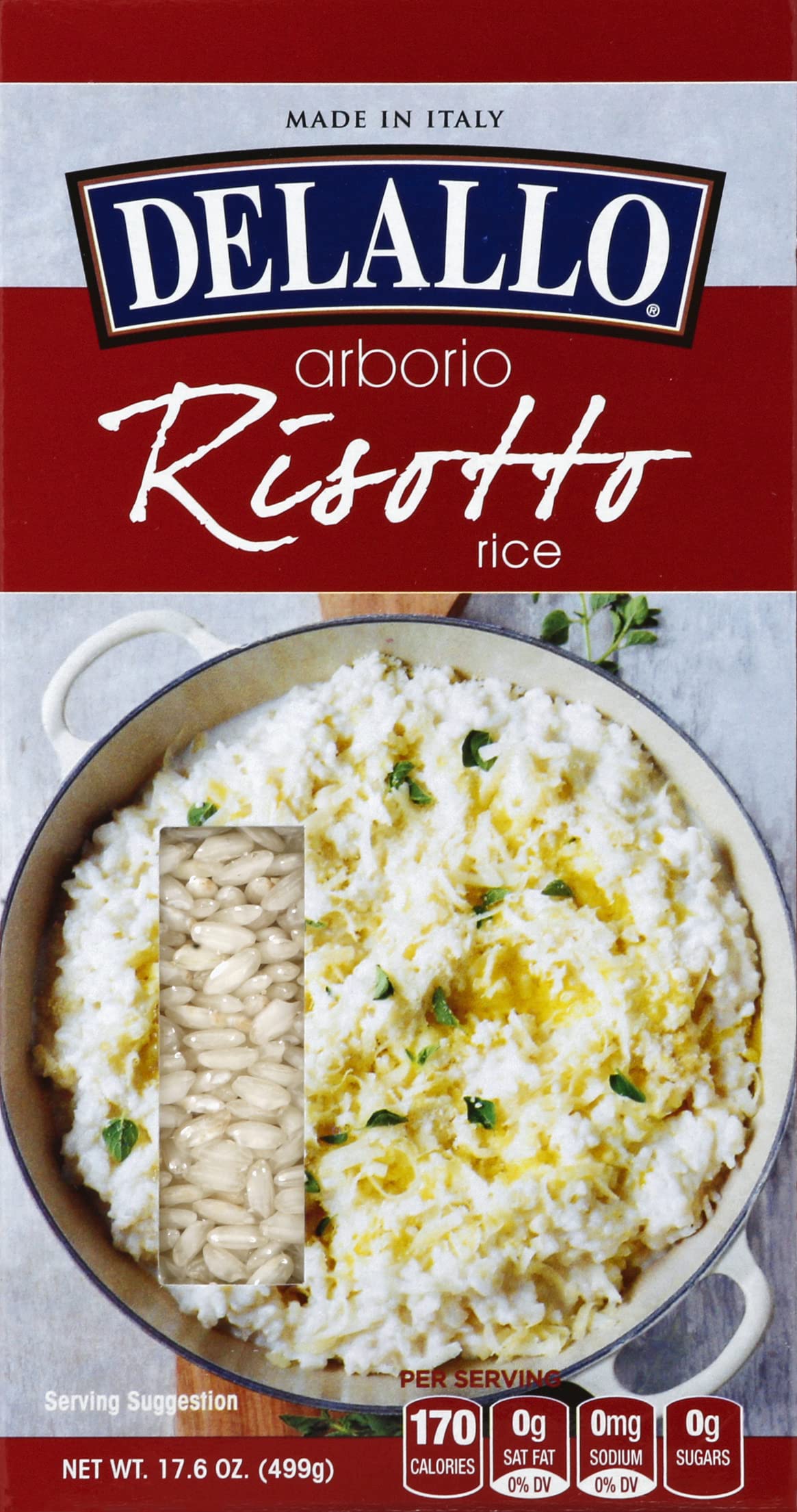 DeLallo Arborio Risotto Rice, 17.6 Ounce Box, Italian Rice Mix, Authentic Recipe