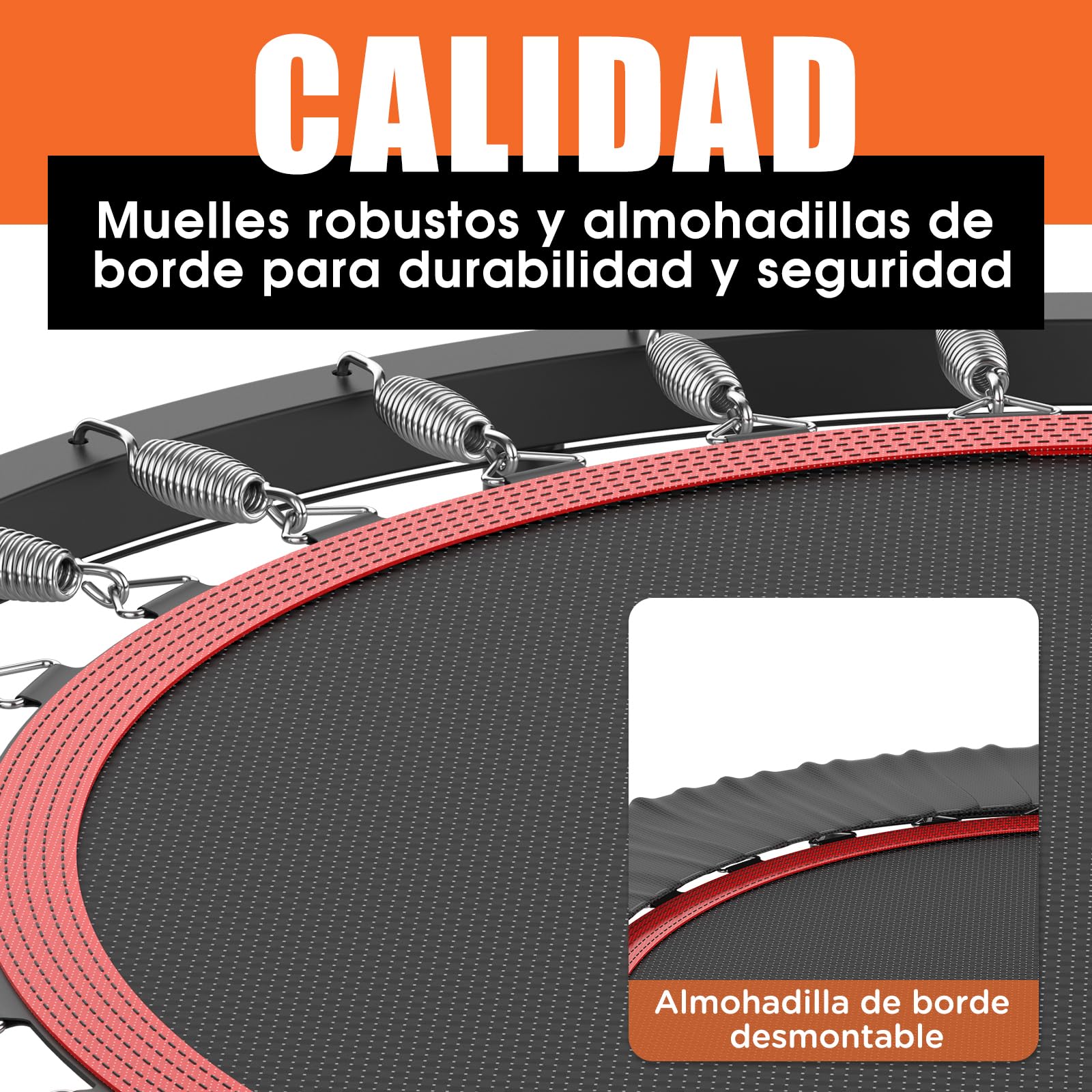 DH FitLife Trampolín de Fitness Plegable para Interior sin Instalación | Ø102 cm (40 Pulgadas) | Capacidad 150 kg | 4 Niveles de Asa Ajustable | Estable para Niños y Adultos