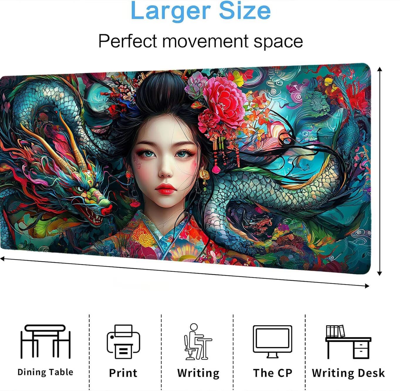 Podkładka pod mysz, podkładka pod mysz XXL 1200 x 600 mm podkładka pod mysz dla graczy, wodoodporna gumowa podstawa, duża podkładka pod mysz do gier na biurko szyte krawędzie wodoodporna