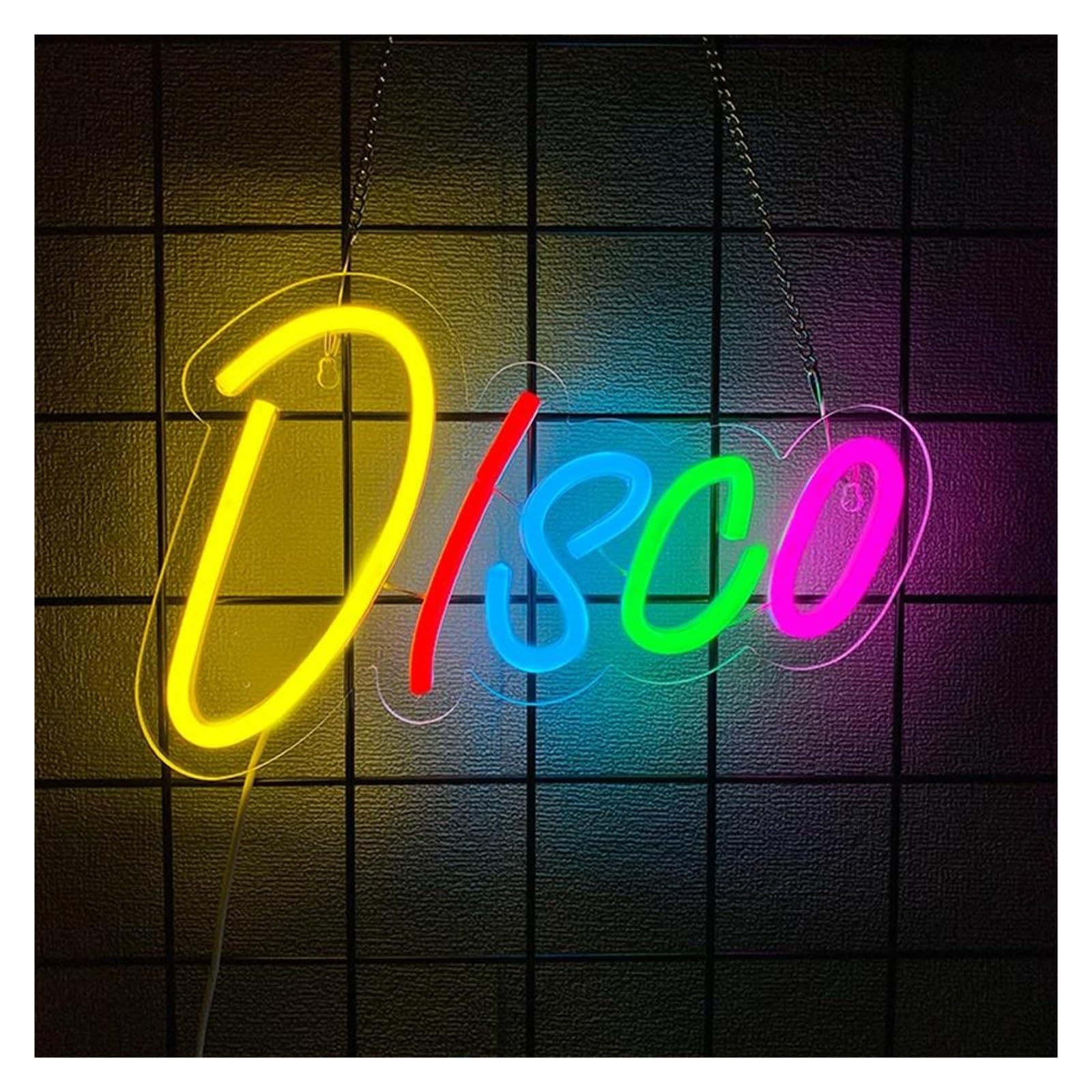 SHOUXI Sign Lamp Disco Neon Sign Light Dimmable USB Powered for Music Studio Bar Rec Room Bedroom Party Man Cave Decor 29cmx17.5cm