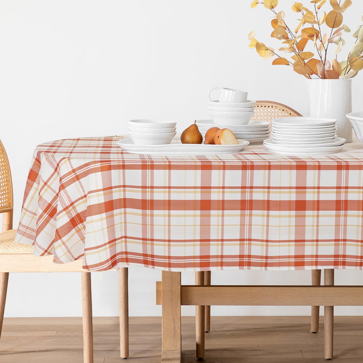 Rodvnyh Fall Tablecloth Oval Thanksgiving Tablecloth