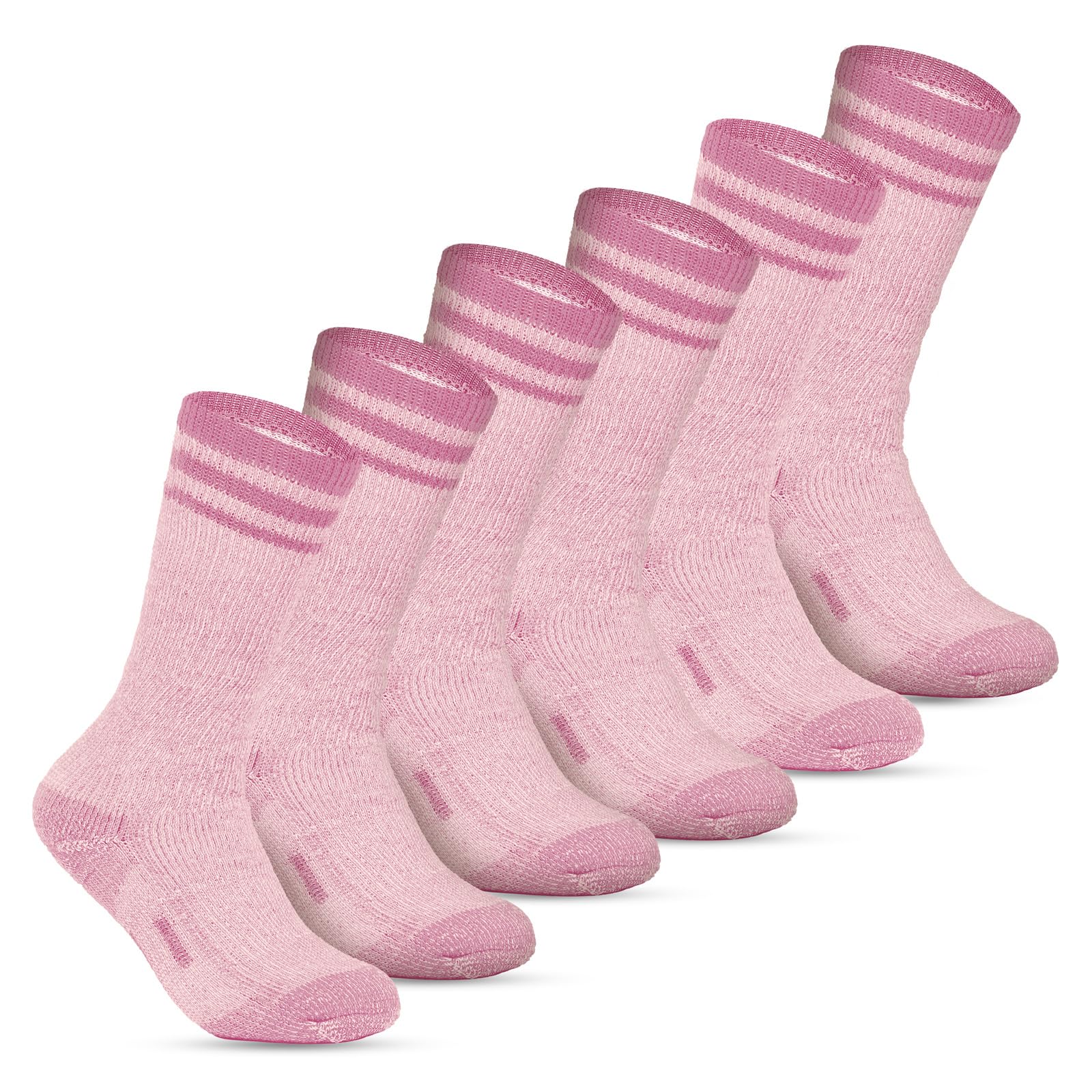 MERIWOOL Outdoor-Socken aus Merinowolle, 3 Paar schwere warme dicke Winter-Crew-Wandersocken für Damen und Herren