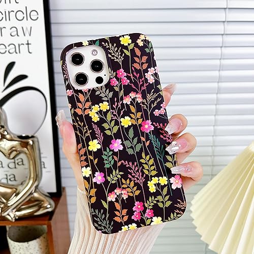 Miniatura 8 de Qokey Funda compatible con iPhone 14 Pro Max, bonita funda de flores de jardín para niñas y mujeres, patrón mate, suave, a prueba de golpes,