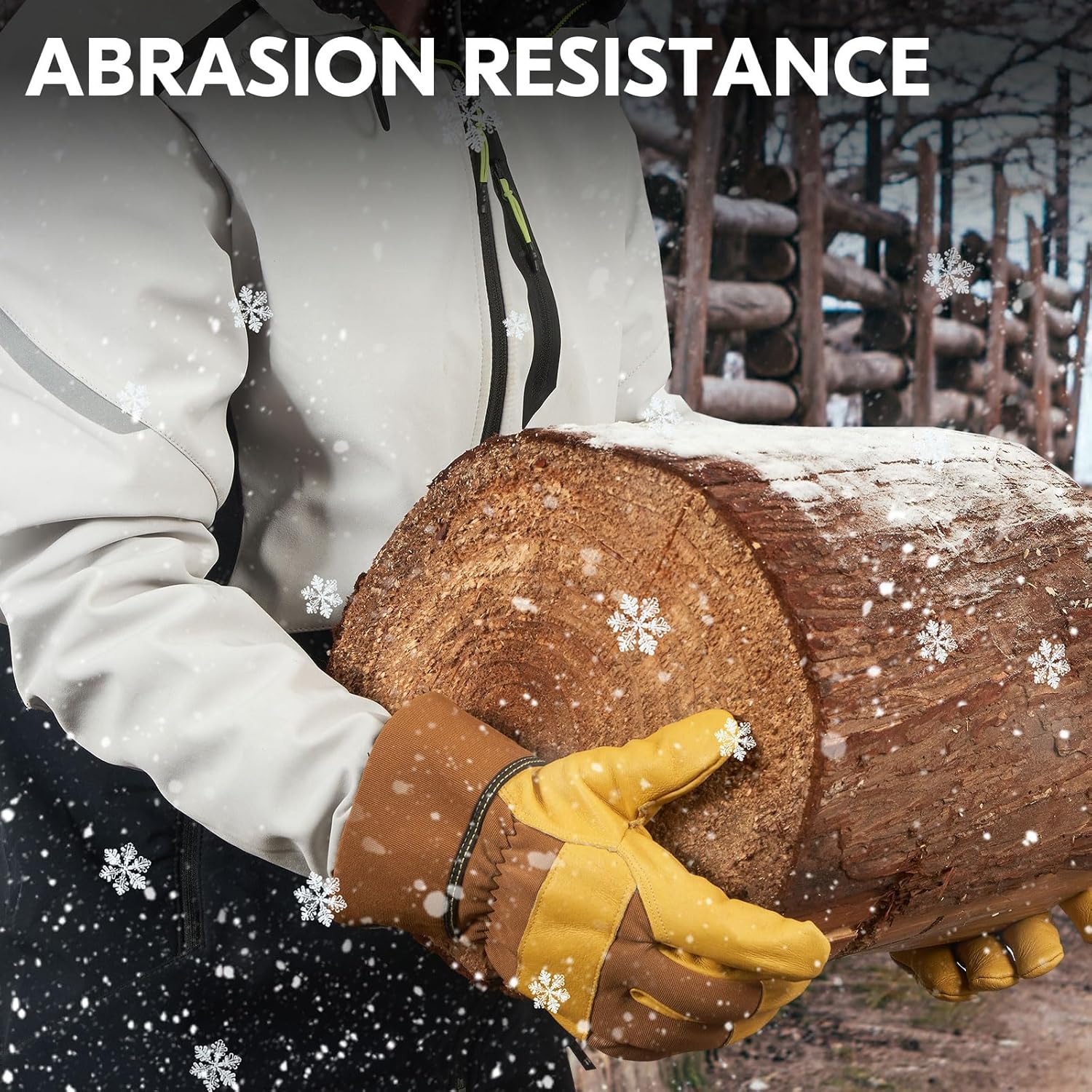 Vgo... 0°C/32°F Winter Men's Leather Work Gloves,3M Thinsulate Lined,Waterproof Insulated Work Gloves(3501FW)