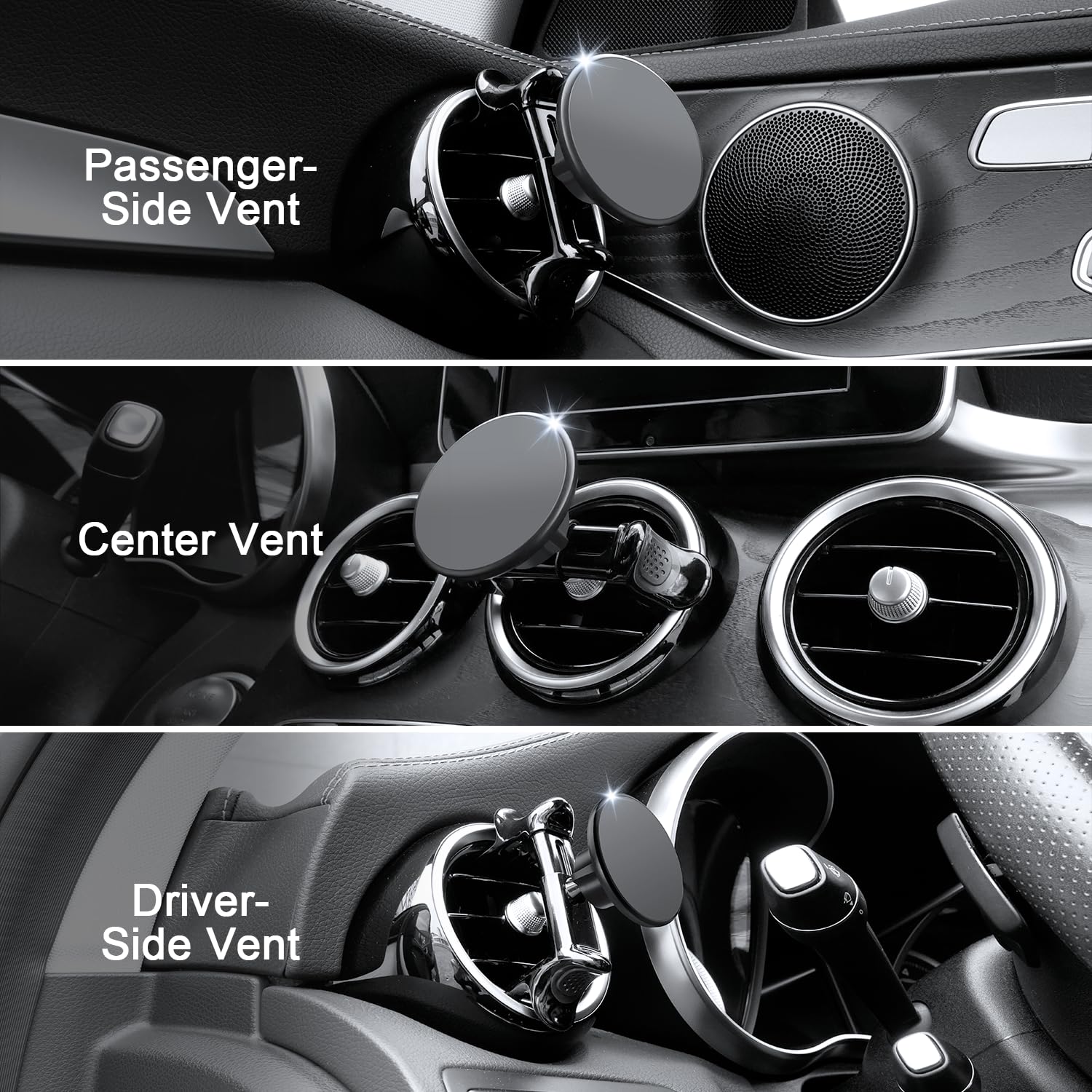 MagSafe Car Mount for Mercedes-Benz, Round Air Intake Holder with Powerful Magnet, Compatible with A/B/C/E, GLA/GLB/GLC and Sprinter, Mercedes-Benz Accessory