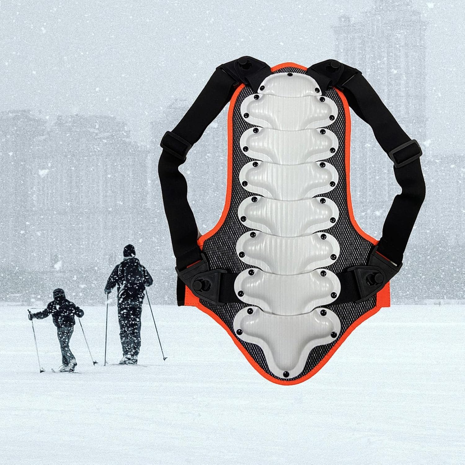 Kids Back Protector Spine Pad Cushion Gear Ergonomic PE Material Double Layer Suitable for Outdoor Sports Cycling Skiing Gift, White, S