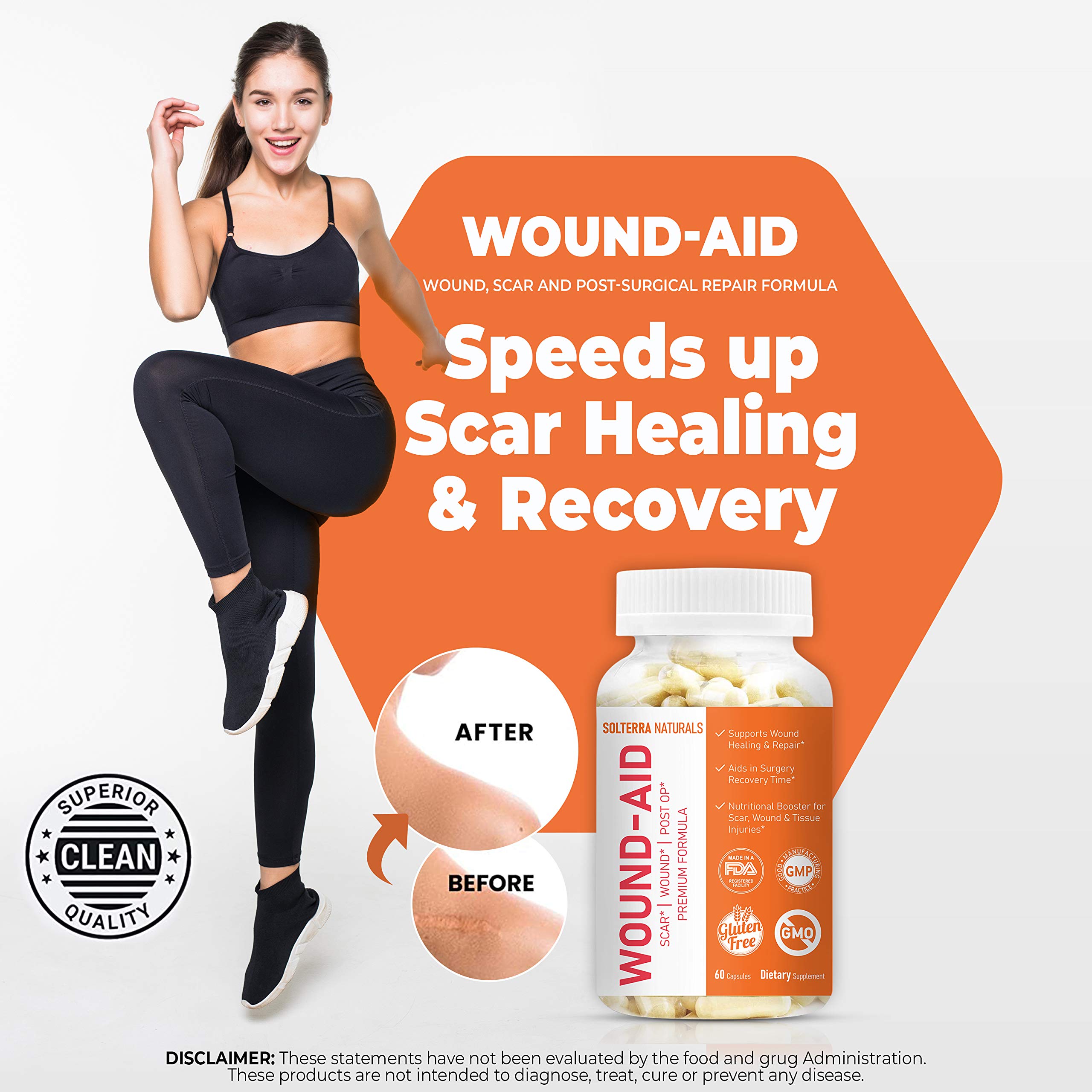 Buy Wound Aid Scar, Wound Care, Post Surgery Vitamin; Wound Healing