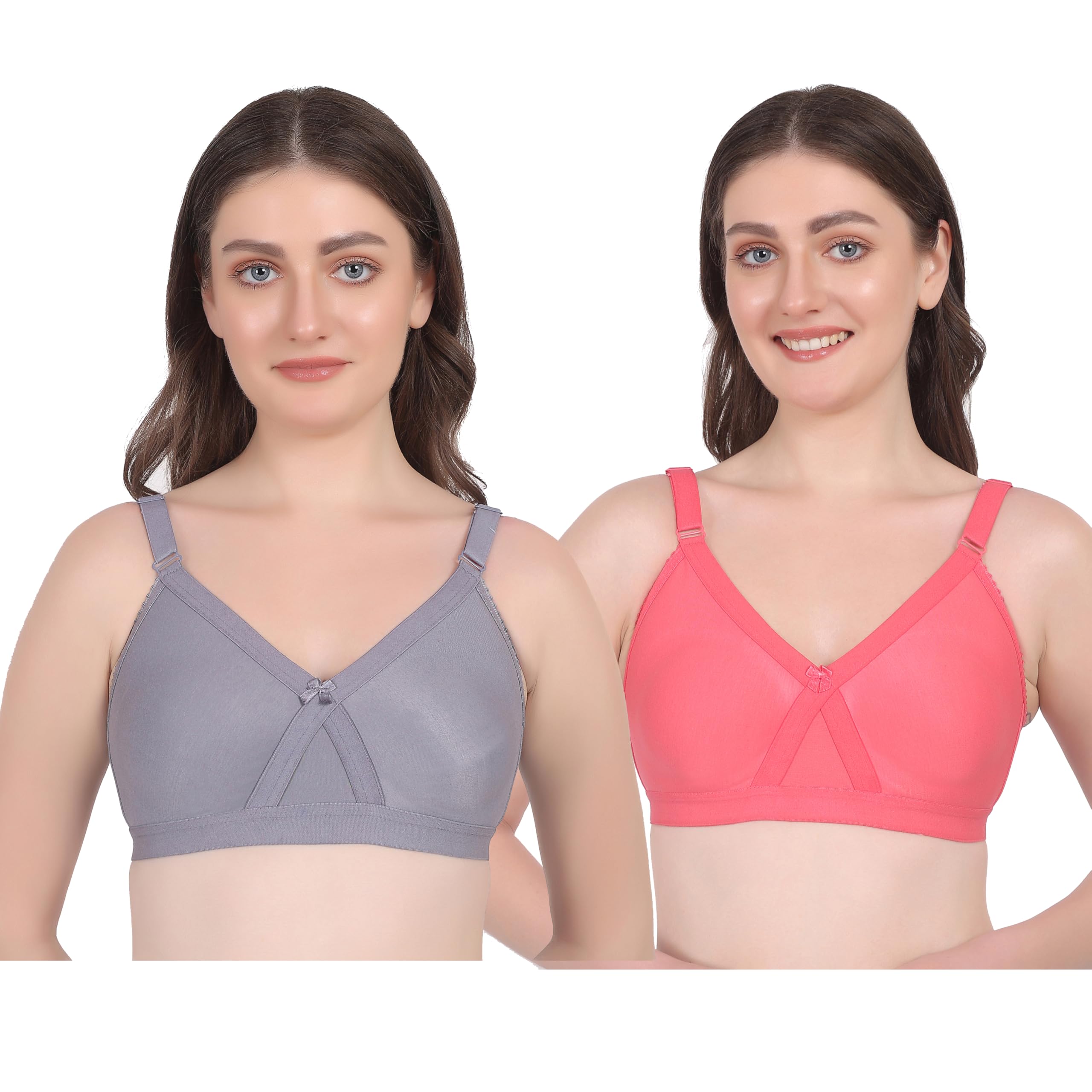 celary Women's Super Combed Cotton Blend Non Padded|| Wirefree Everyday use Bra|| 2 Piece Combo Bra-picture-26