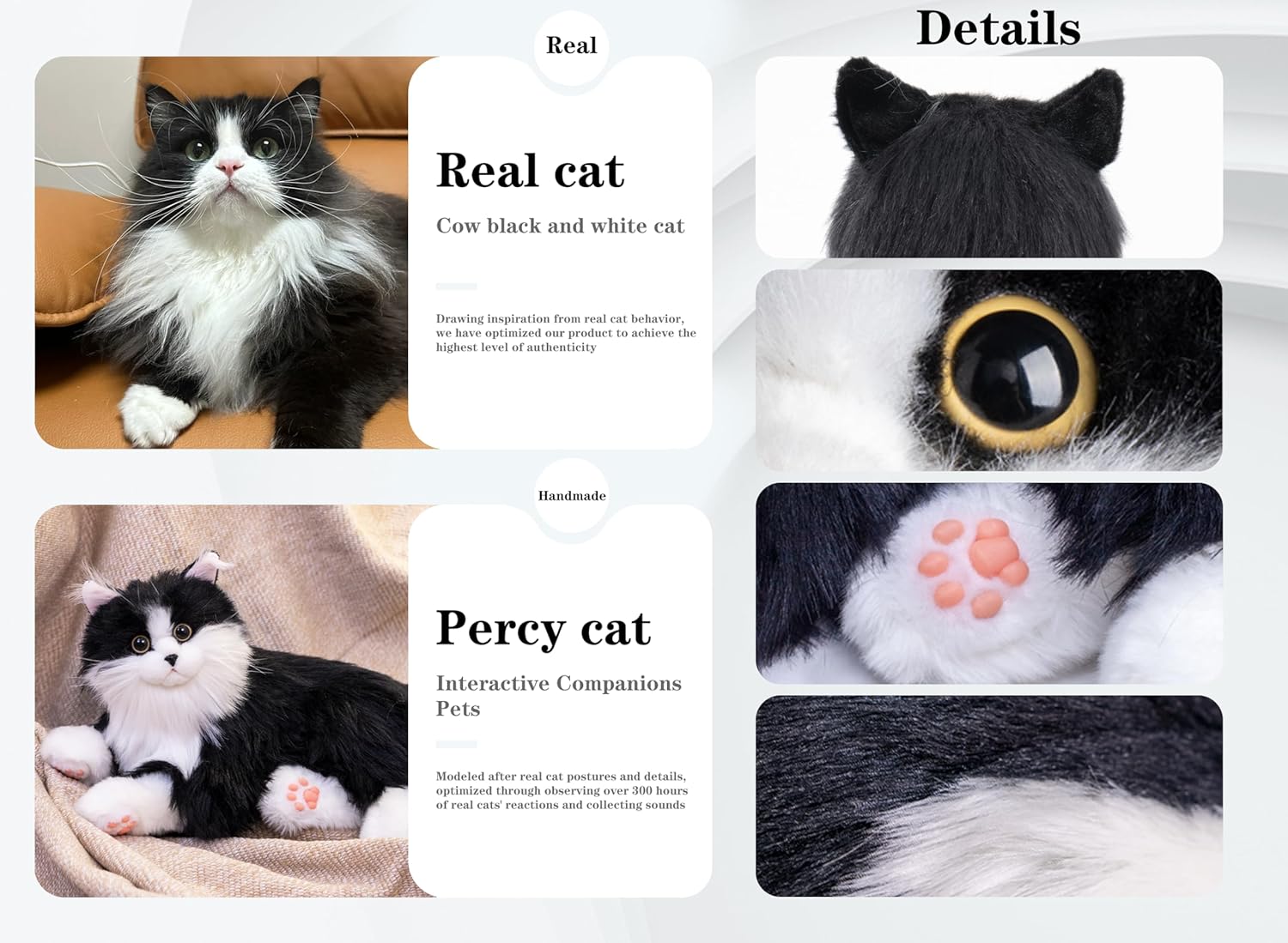Chongker Handmade Stuffed Animals Cat Plush