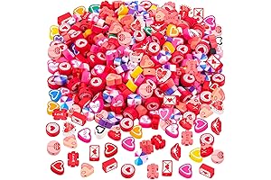 Heart Polymer Clay Beads for Valentine's Day Jewelry Making