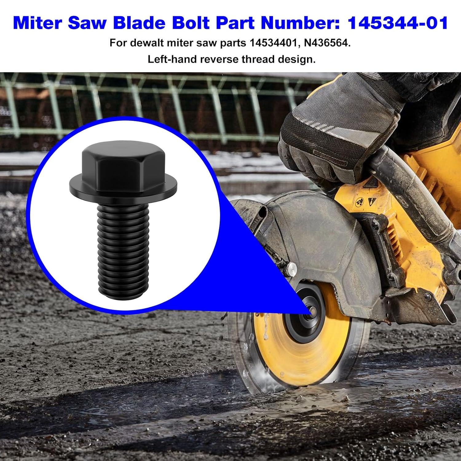 145344-01 Miter Saw Blade Bolt Replacement Dewalt Miter Saw Bolts DW705 DW703 DW704 DW706 DW708 DW712 DW715 DW716 DW718 Miter Saw Parts - 3 Pack