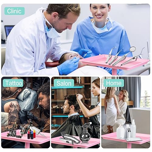 Miniatura 7 de Bandeja de peluquería, bandeja de color de cabello para salón, bandeja rodante de salón, bandeja de tatuaje con ruedas, bandeja de servicio de salón