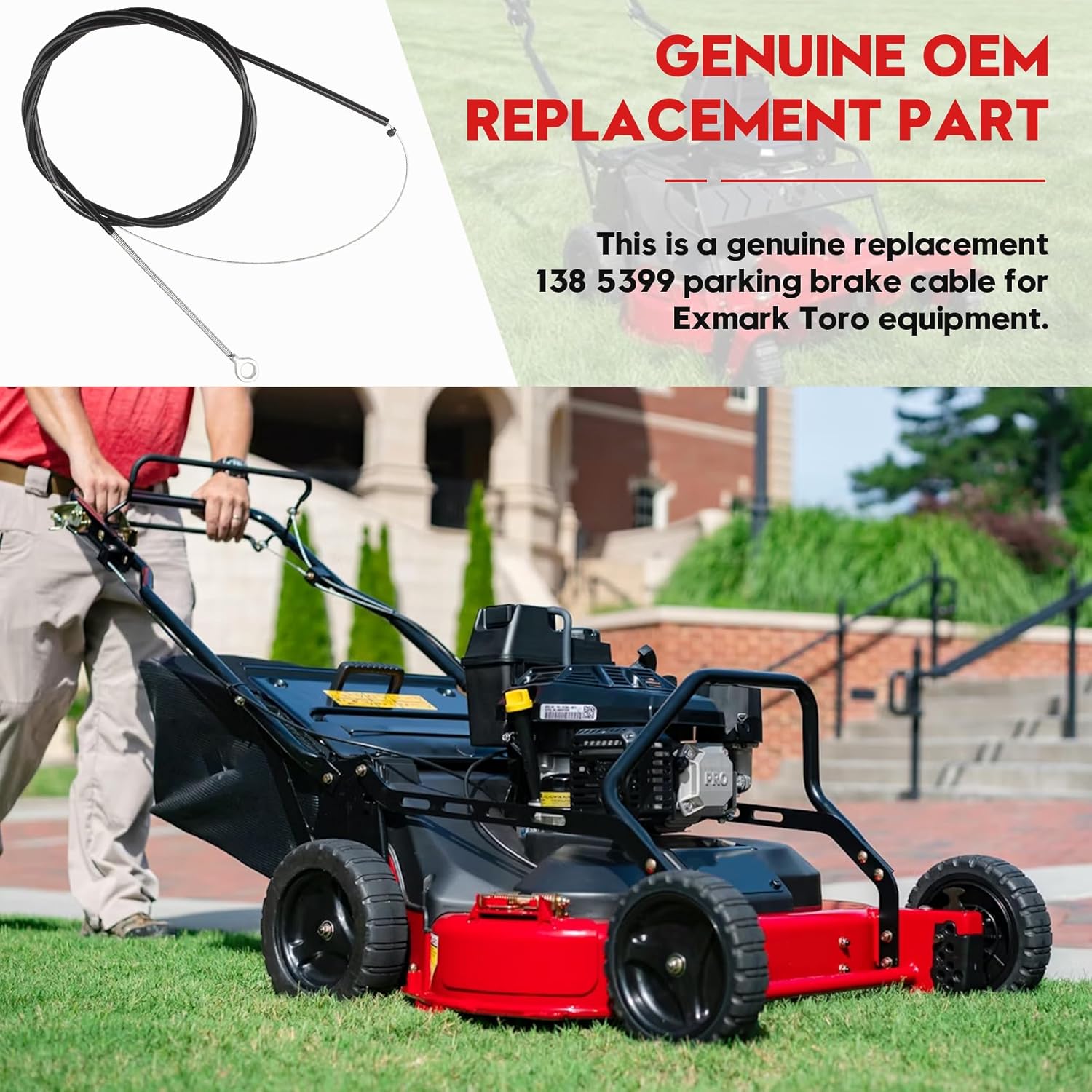 138-5399 Parking Brake Cable, Compatible with X-Series Walk Behind Mowers (Replacement for ECX180CKA30000, ECX200CKC30000)