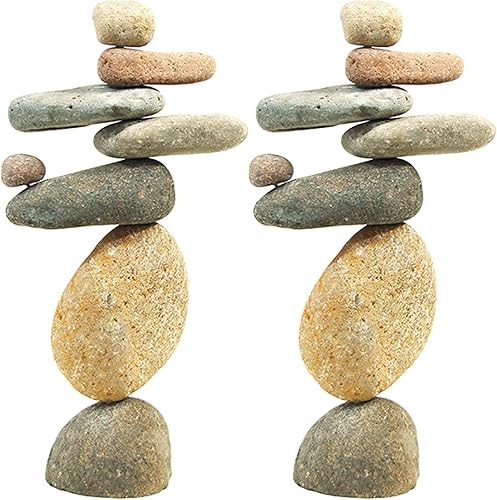 Ancient Graffiti Oight Stone Cairns, 14 pulgadas de alto, paquete de 2