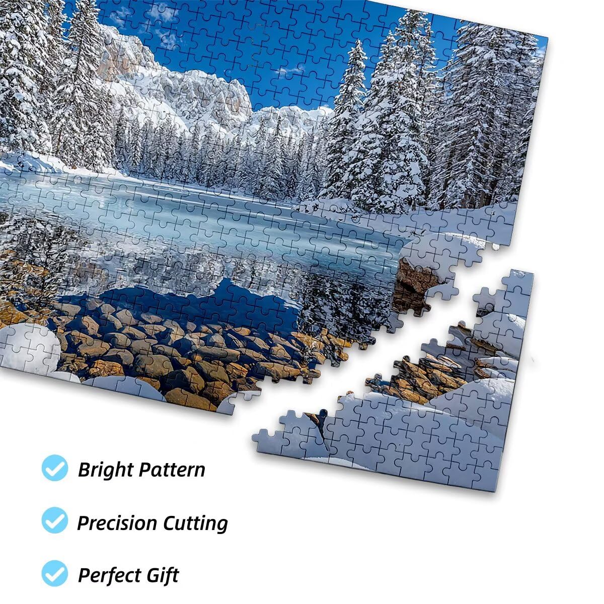 Puzzle 6000 sztuk zima DIY Puzzle dla dorosłych 179 x 105 cm wysokiej jakości opakowanie z dodatkowymi zabawnymi wyzwaniami, kreatywna rozrywka klasyczne zabawne wyzwania na prezent wystrój L-85