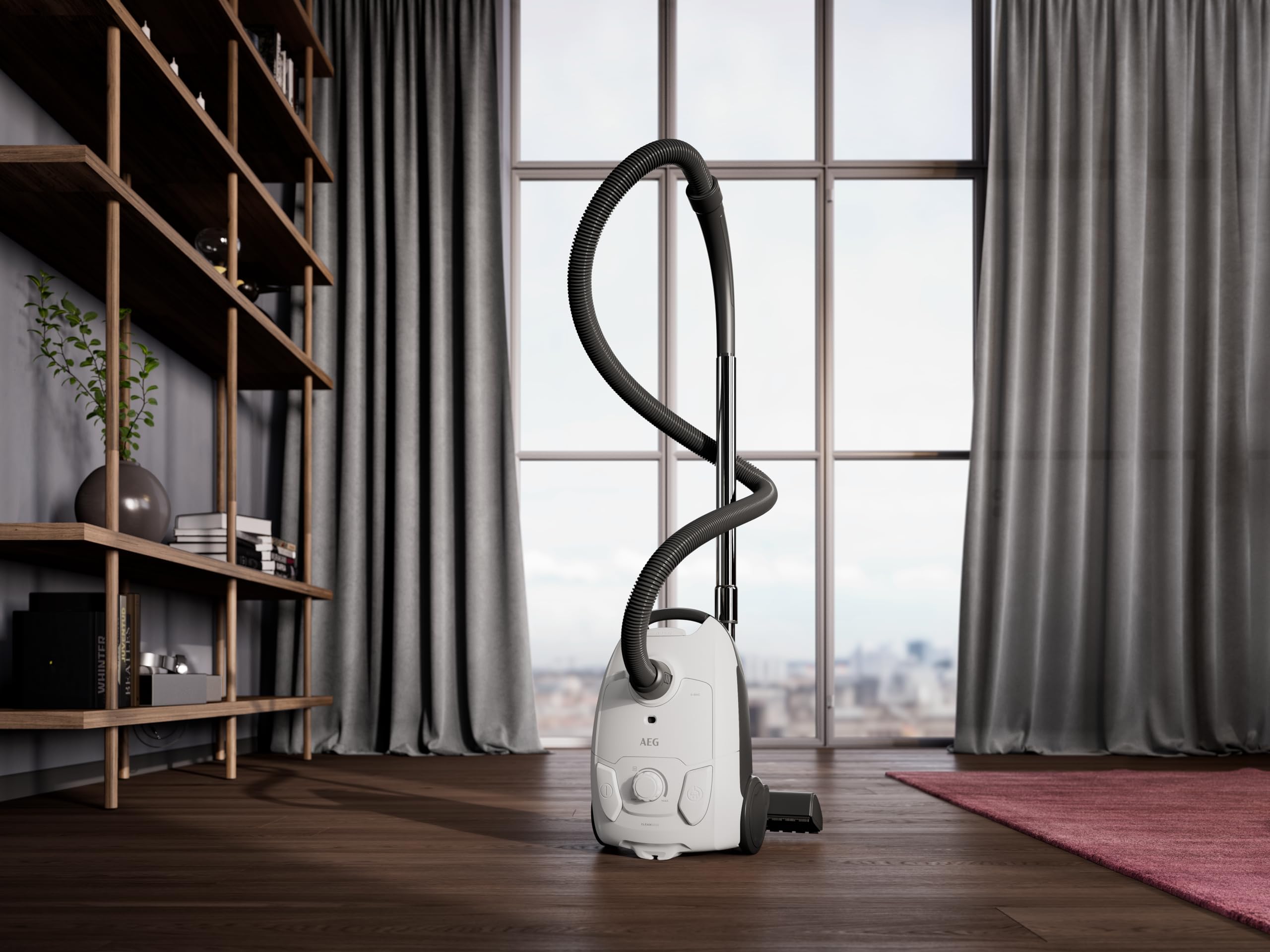 AEG CLEAN 5000 Staubsauger mit Beutel, Hohe Saugleistung, 37 % Recyclingkunststoff, AllFloor Bodendüse mit Klicksystem, 2in1 Multifunktionsdüse, 8,5m Aktionsradius, Waschbarer Hygiene-Filter, AB51C1SW