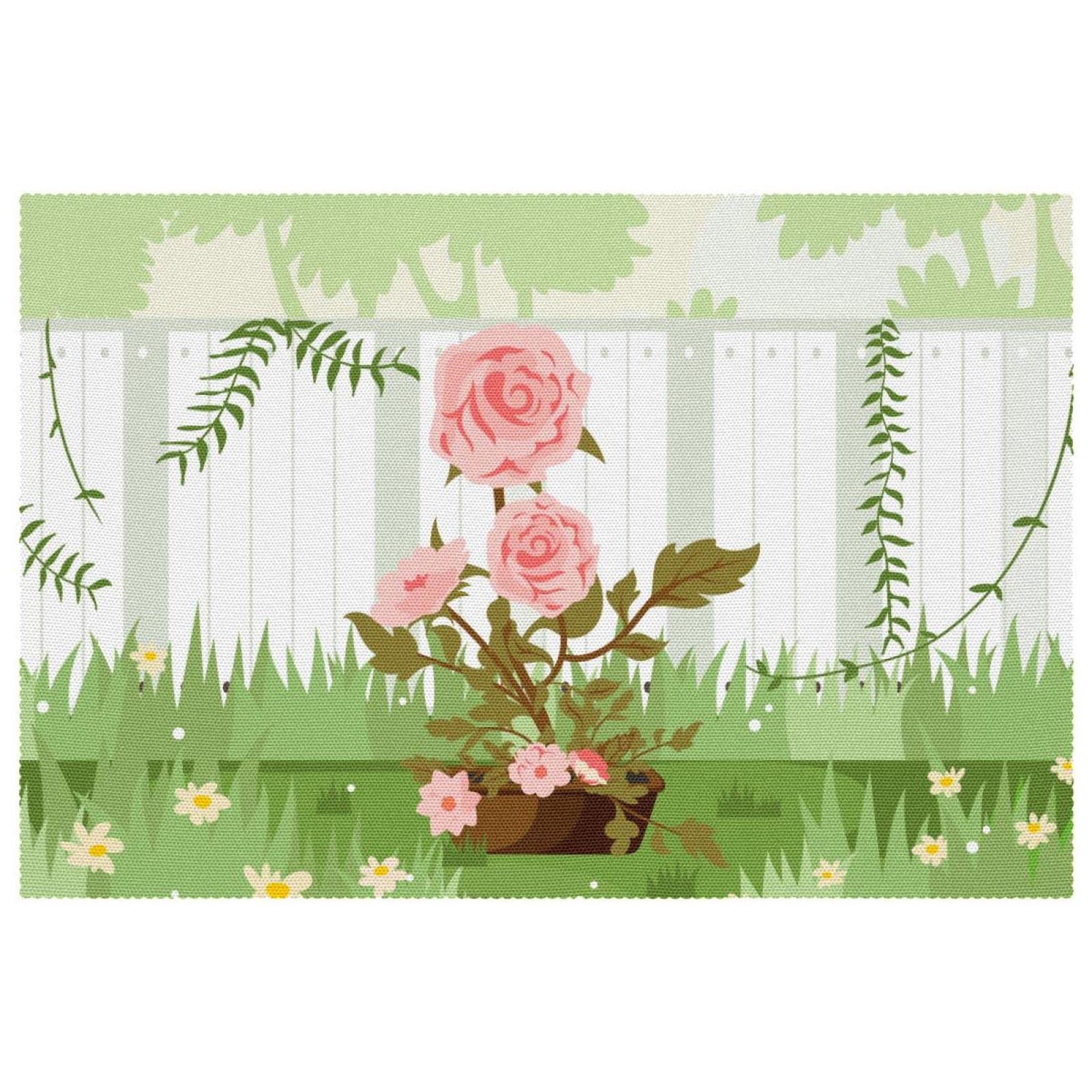 Sets de table antidérapants Camellia contre les taches et la chaleur du mobilier en bois