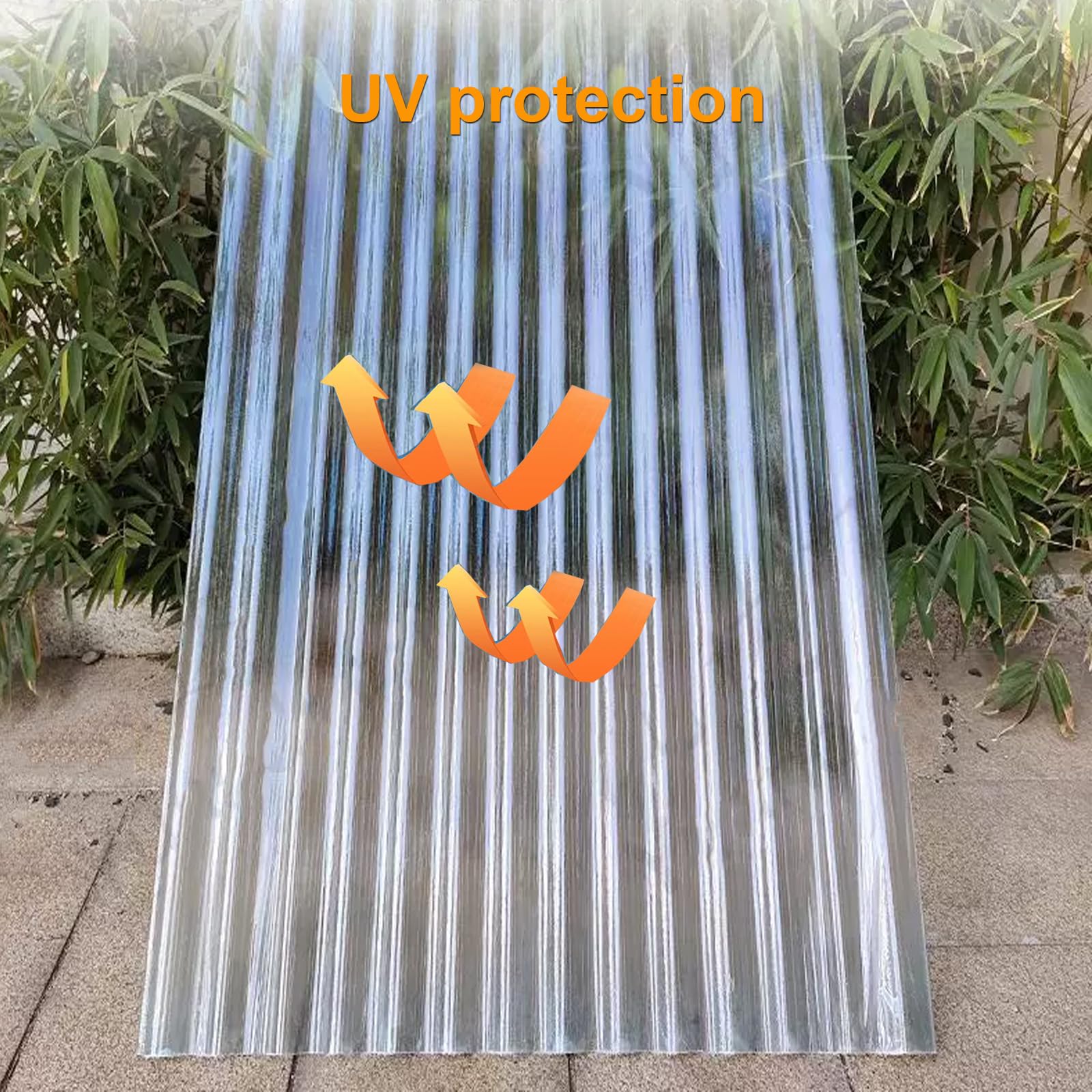 1.2mm Planchas Transparentes Tejados,2/5/7/8/10/13/15/20pcs Plancha Transparente Anti-UV,Placa De Iluminación Natural De Fibra De Vidrio,Chapa Tejado De Aislamiento (0.9×1.6m,2pcs)