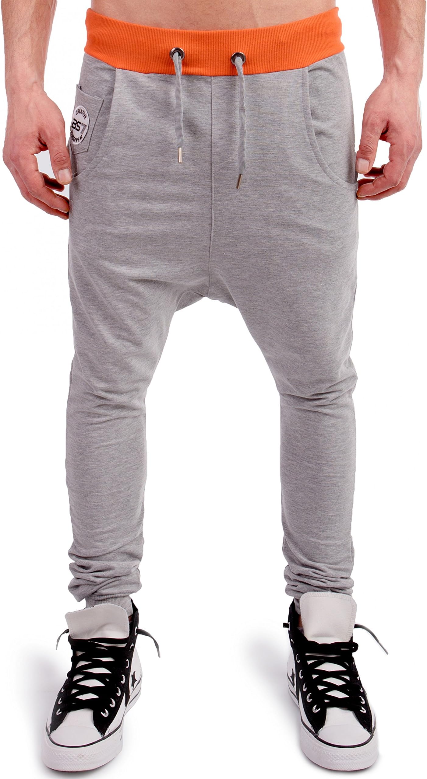 Chick Rebelle Men's Harem Sweatpants 2064 L Grau/Neonorange